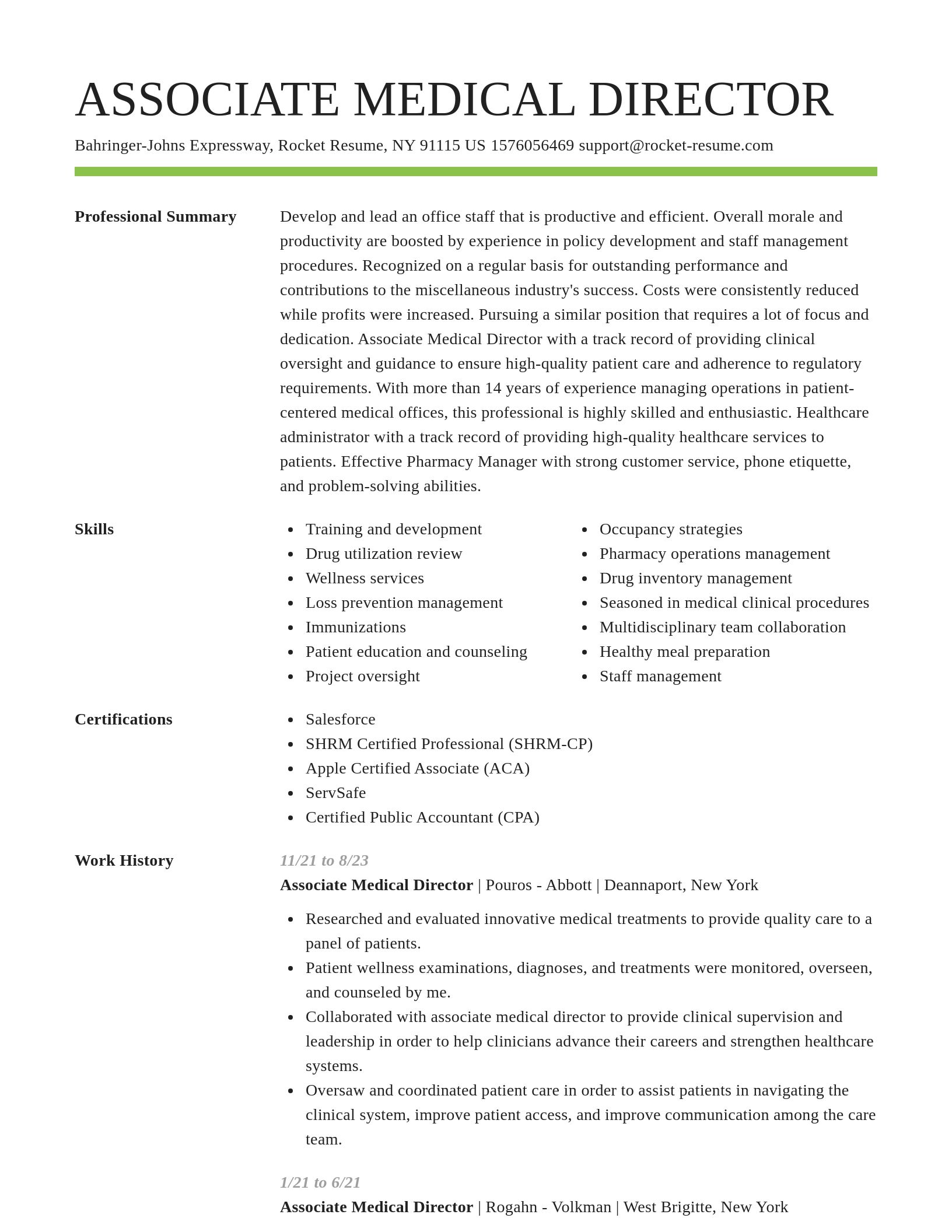Smart resume template