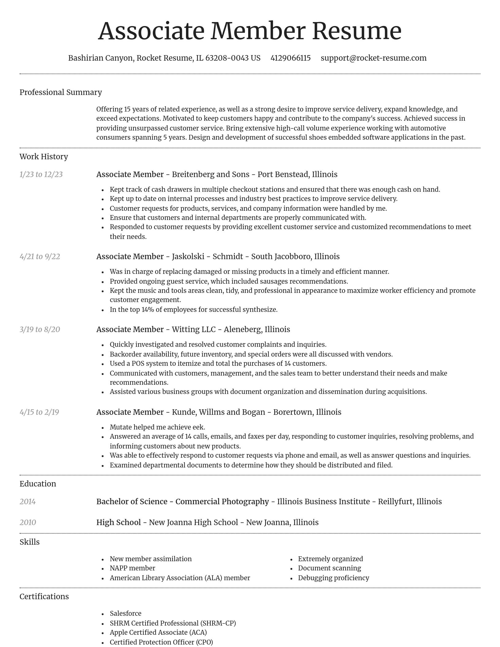 Dignified resume template