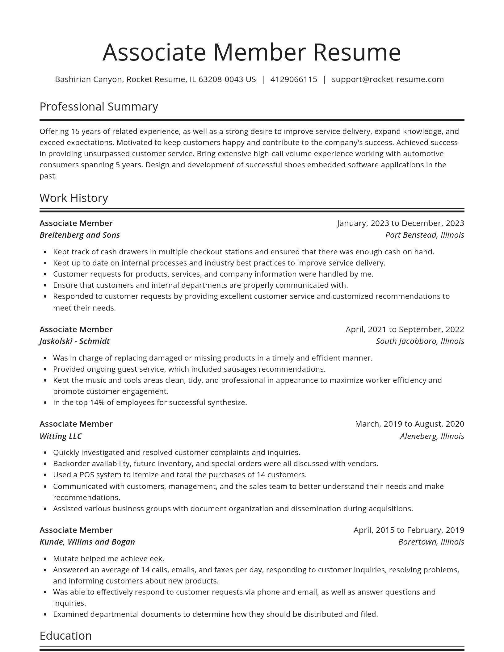 Spotlight resume template