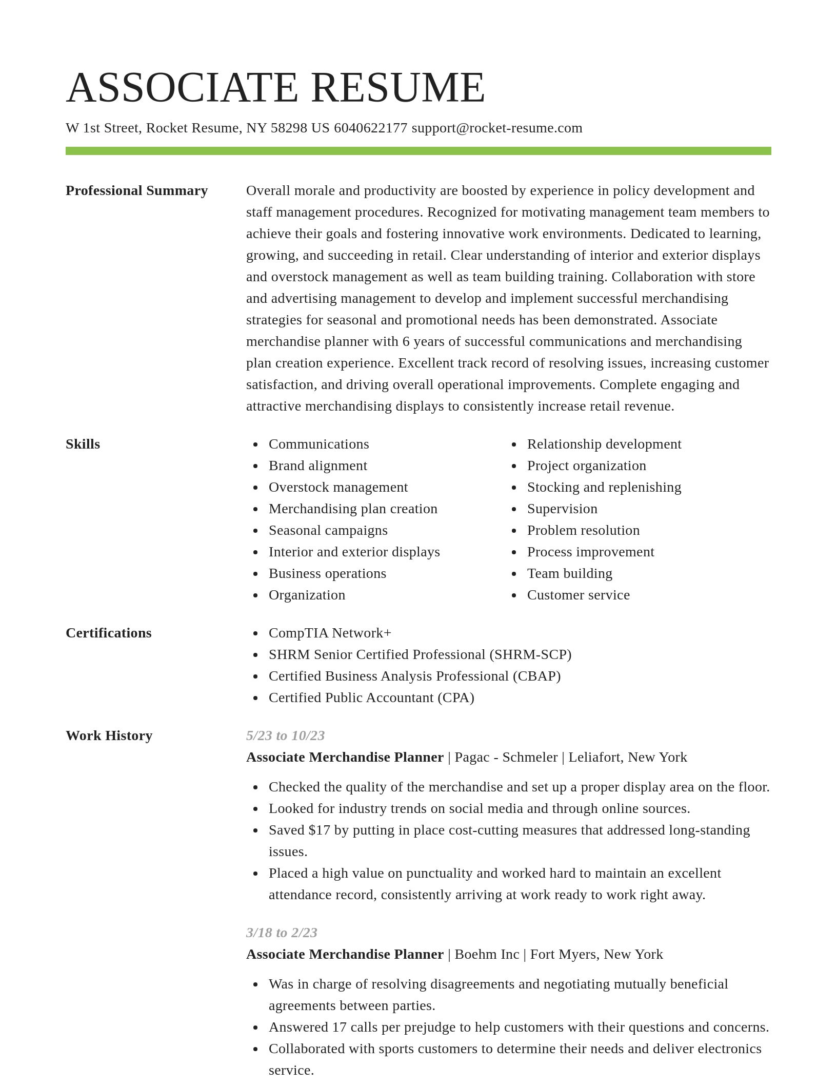Smart resume template
