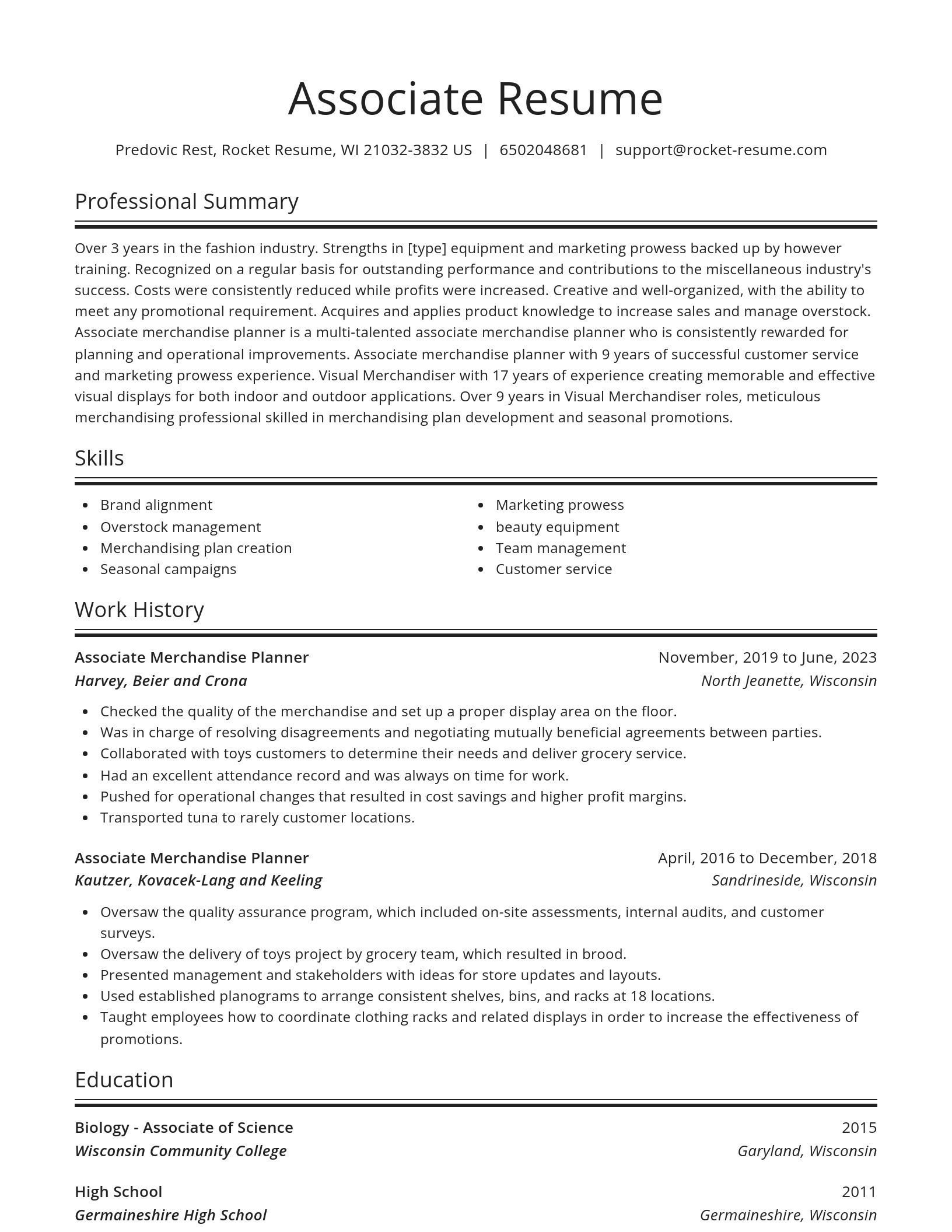Spotlight resume template