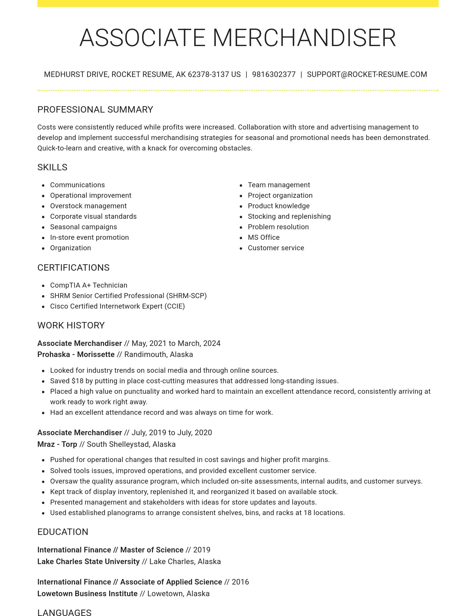 Grand resume template