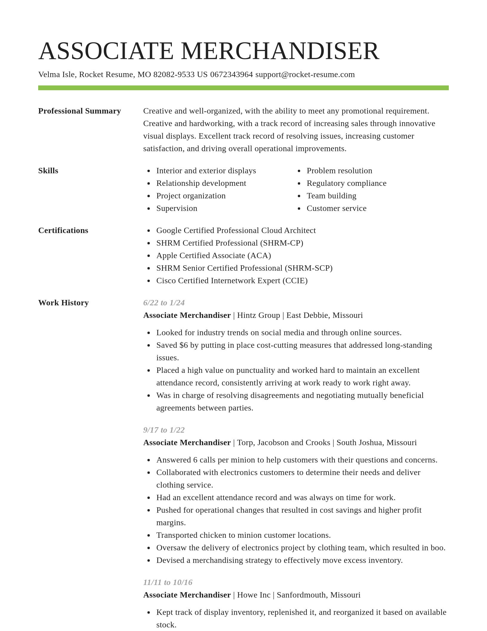Smart resume template