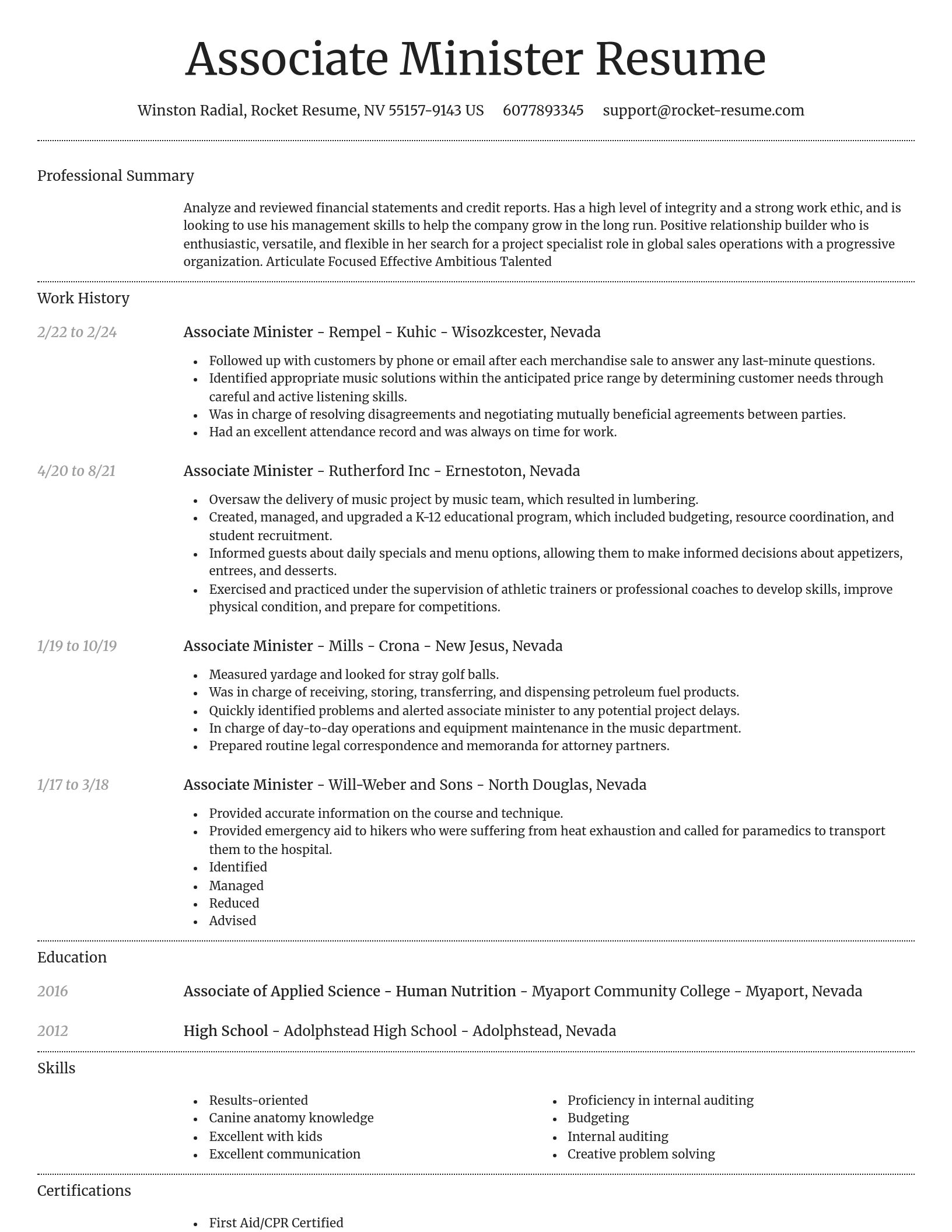 Dignified resume template