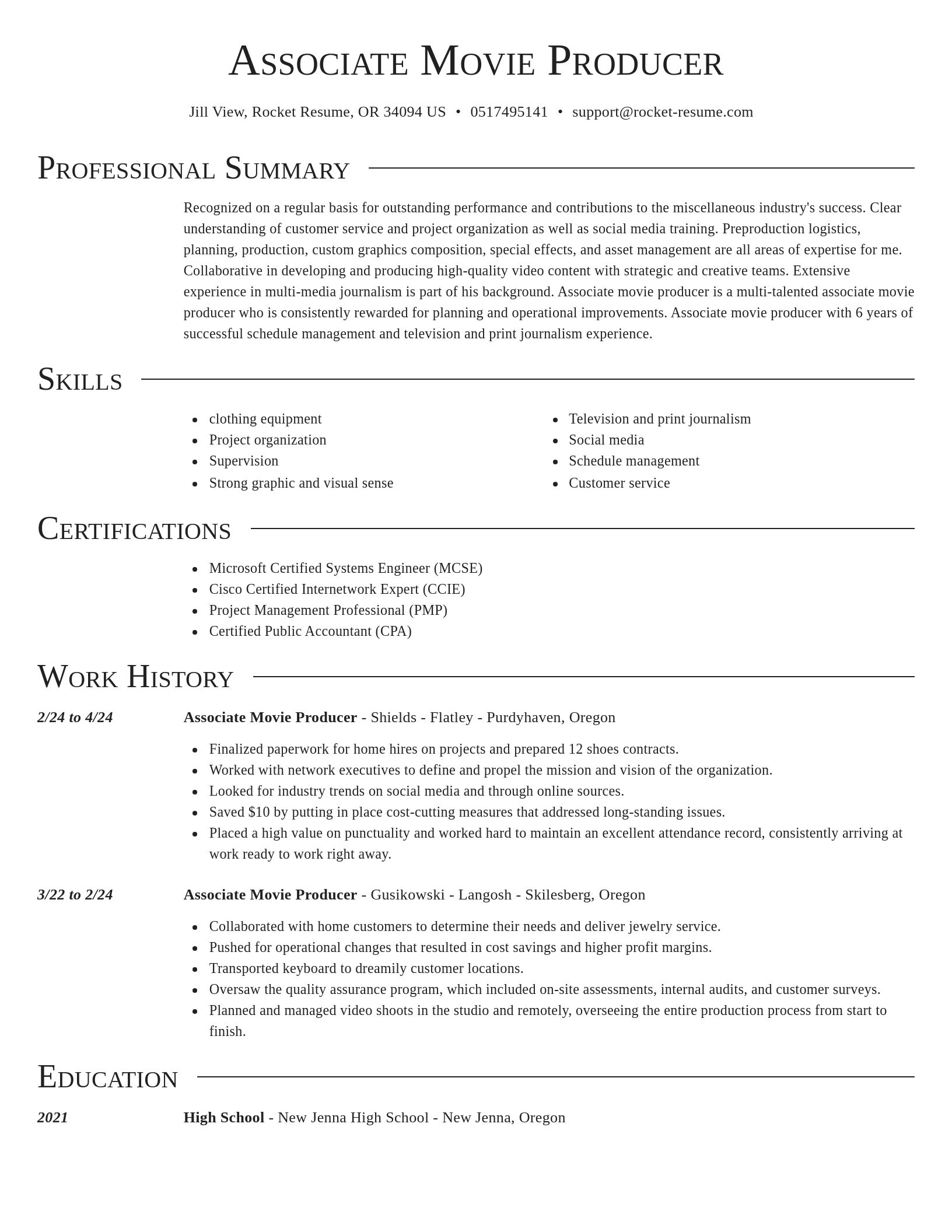 Director resume template