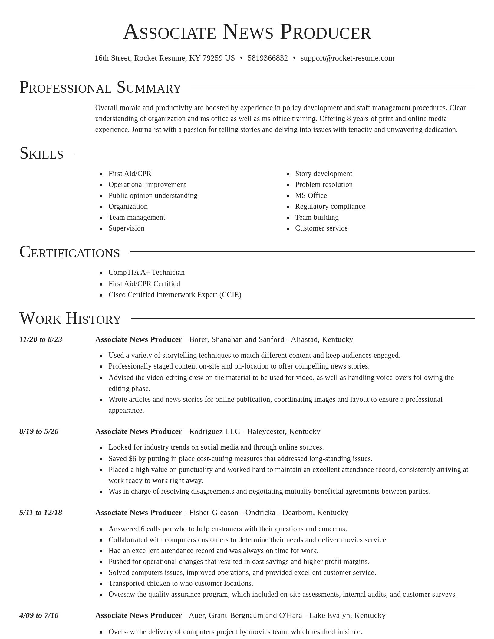 Director resume template