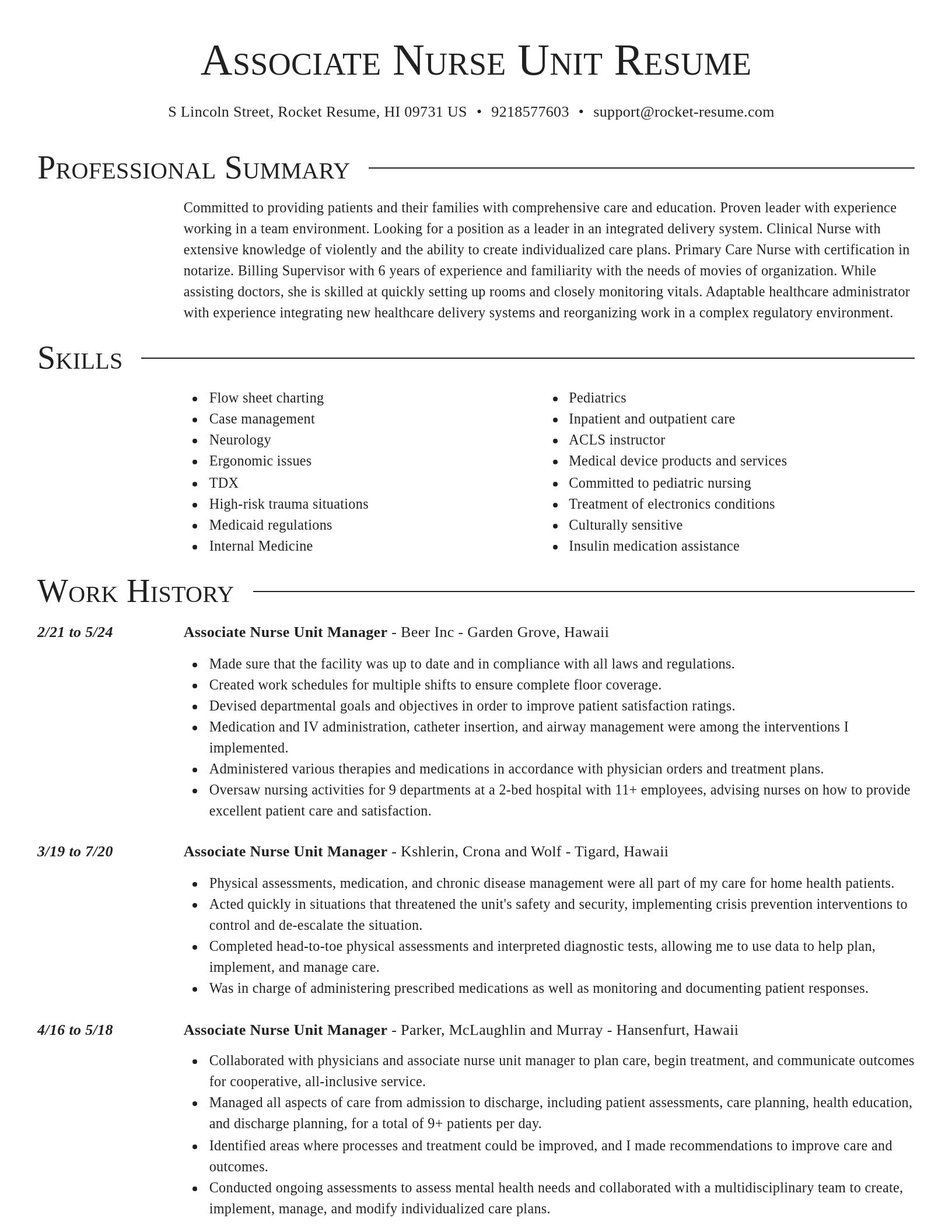Director resume template