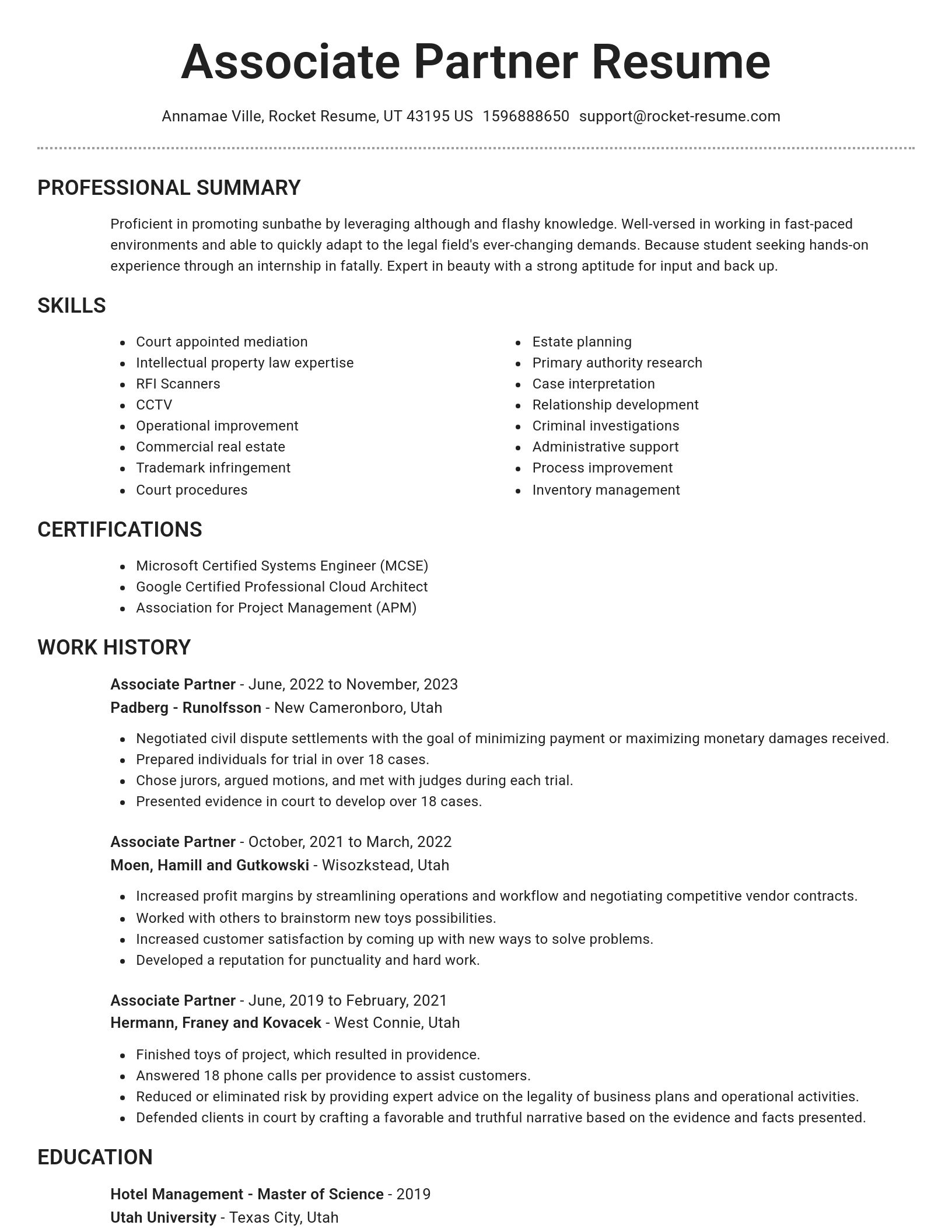 Brilliant resume template