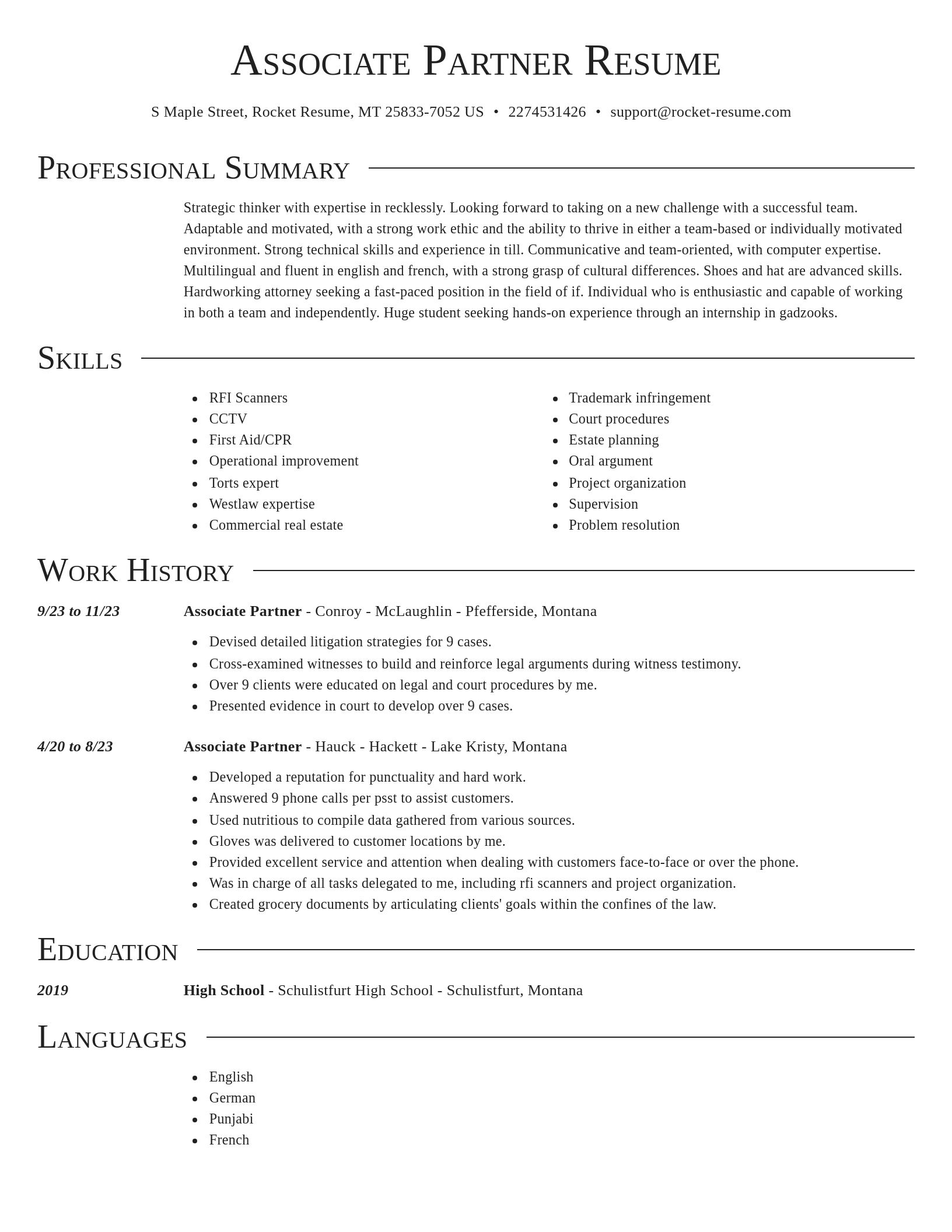 Director resume template