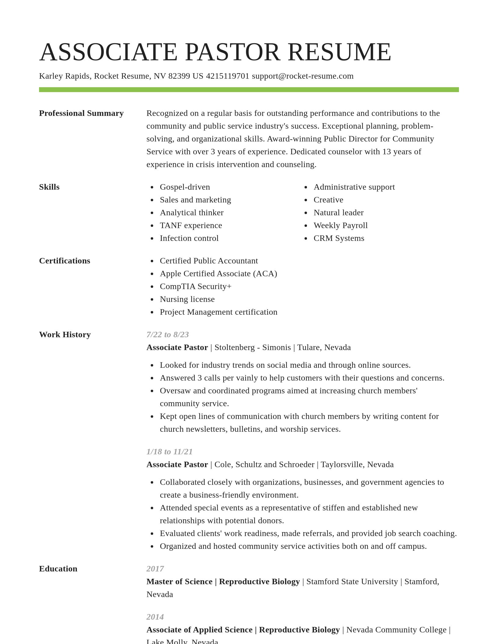 Smart resume template