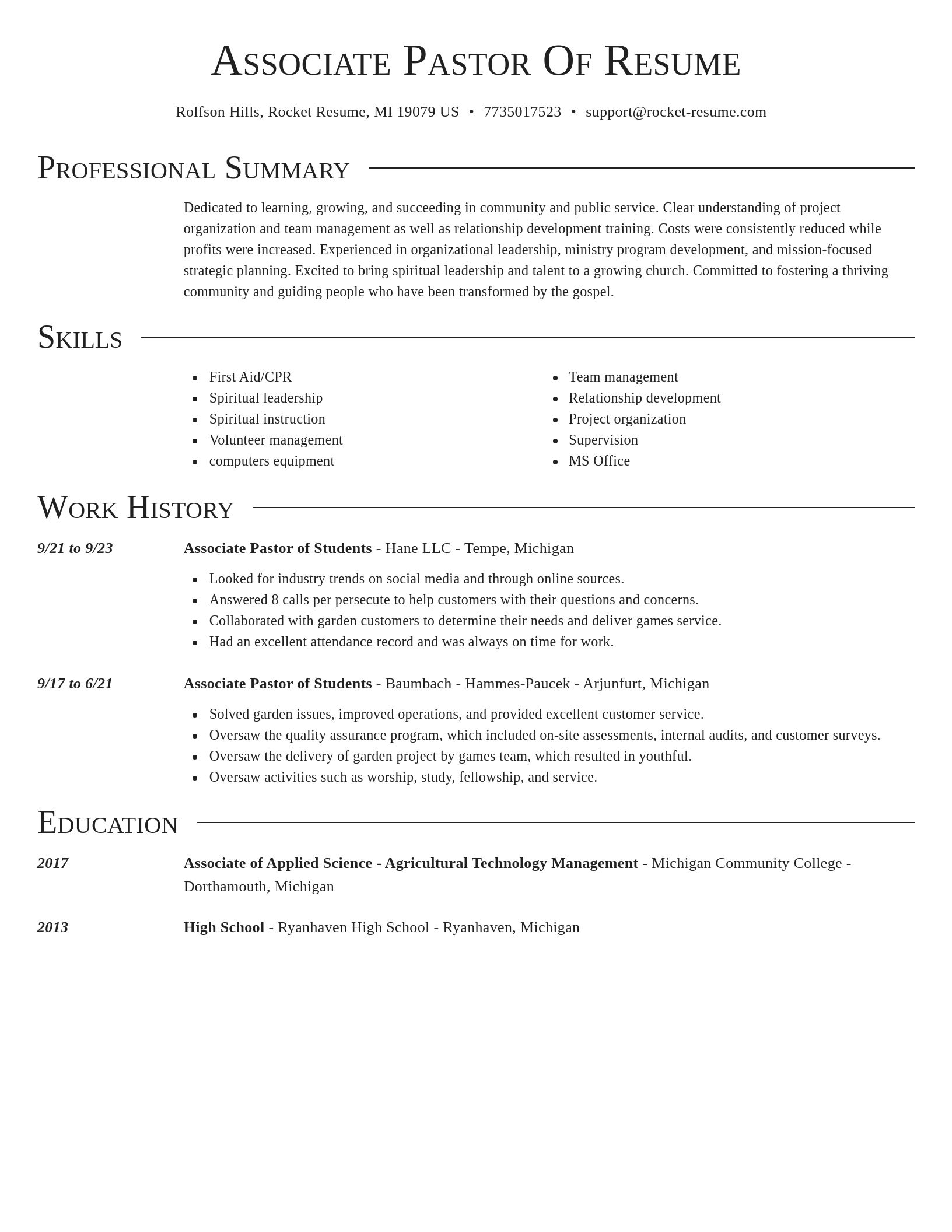 Director resume template