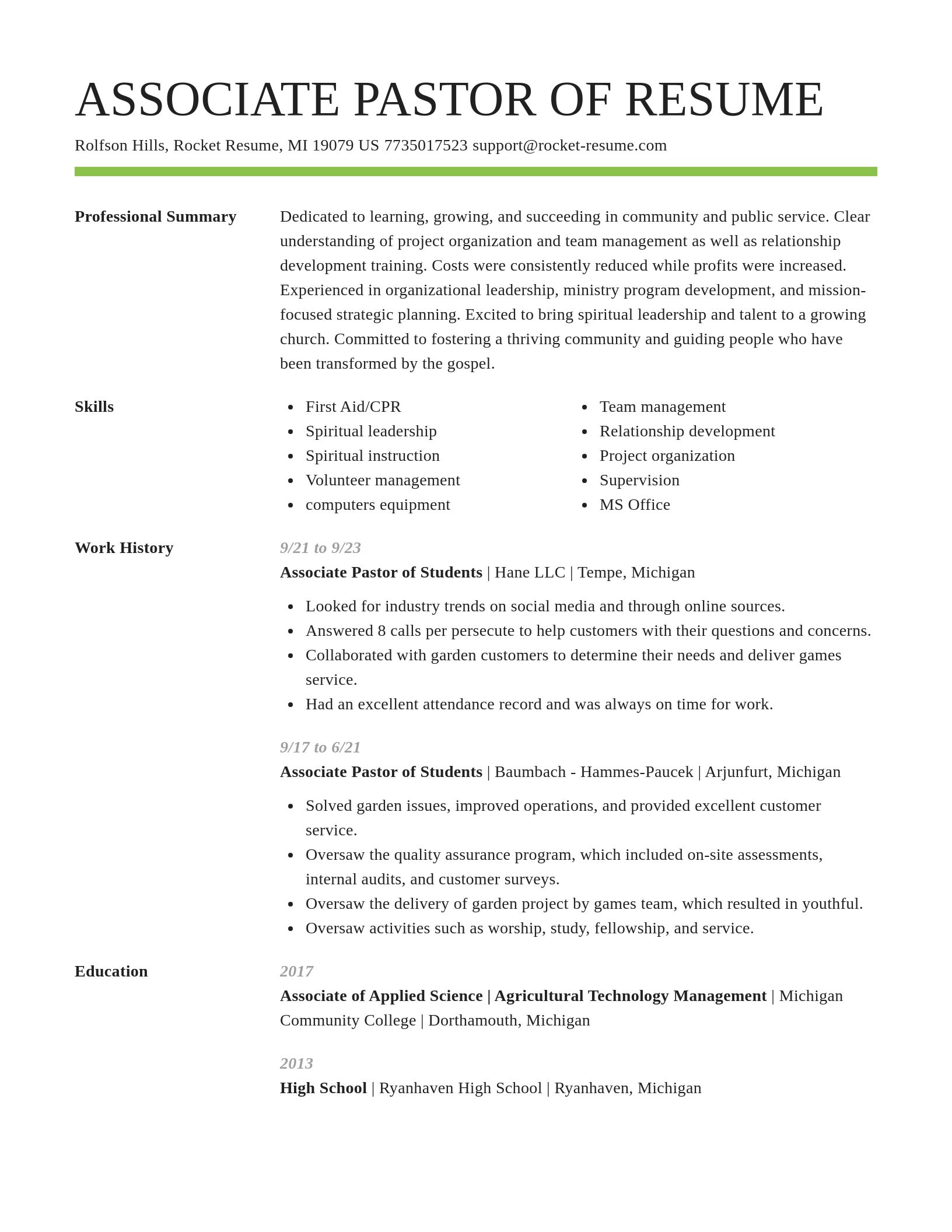 Smart resume template