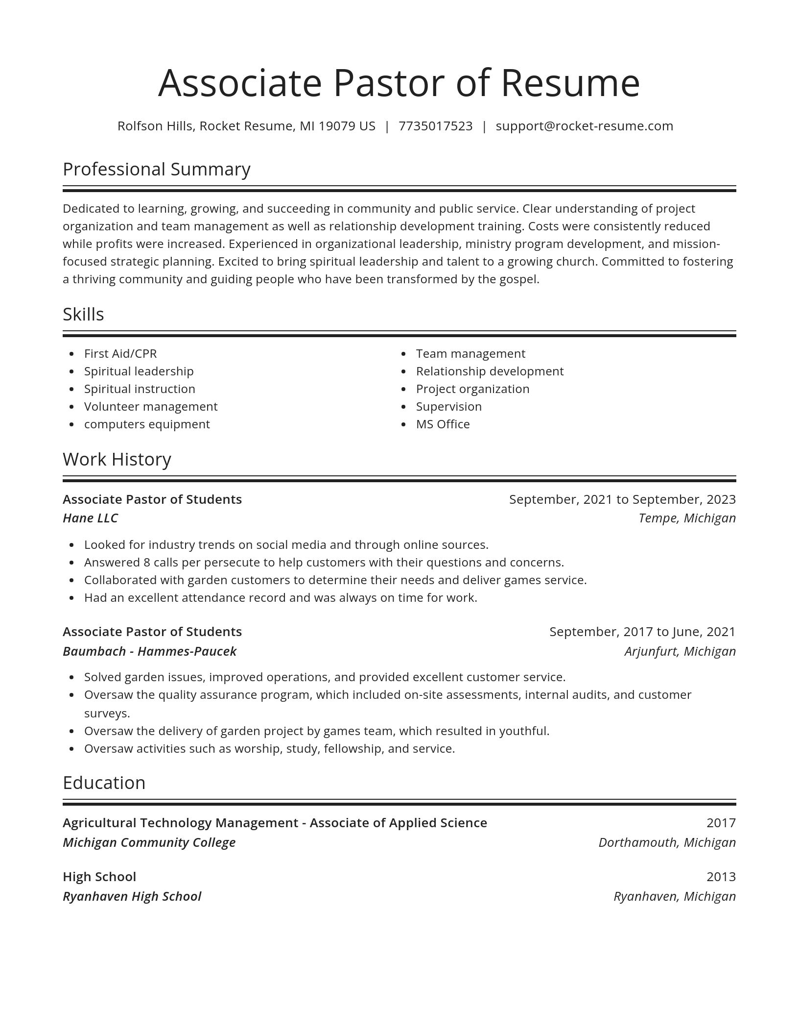 Spotlight resume template