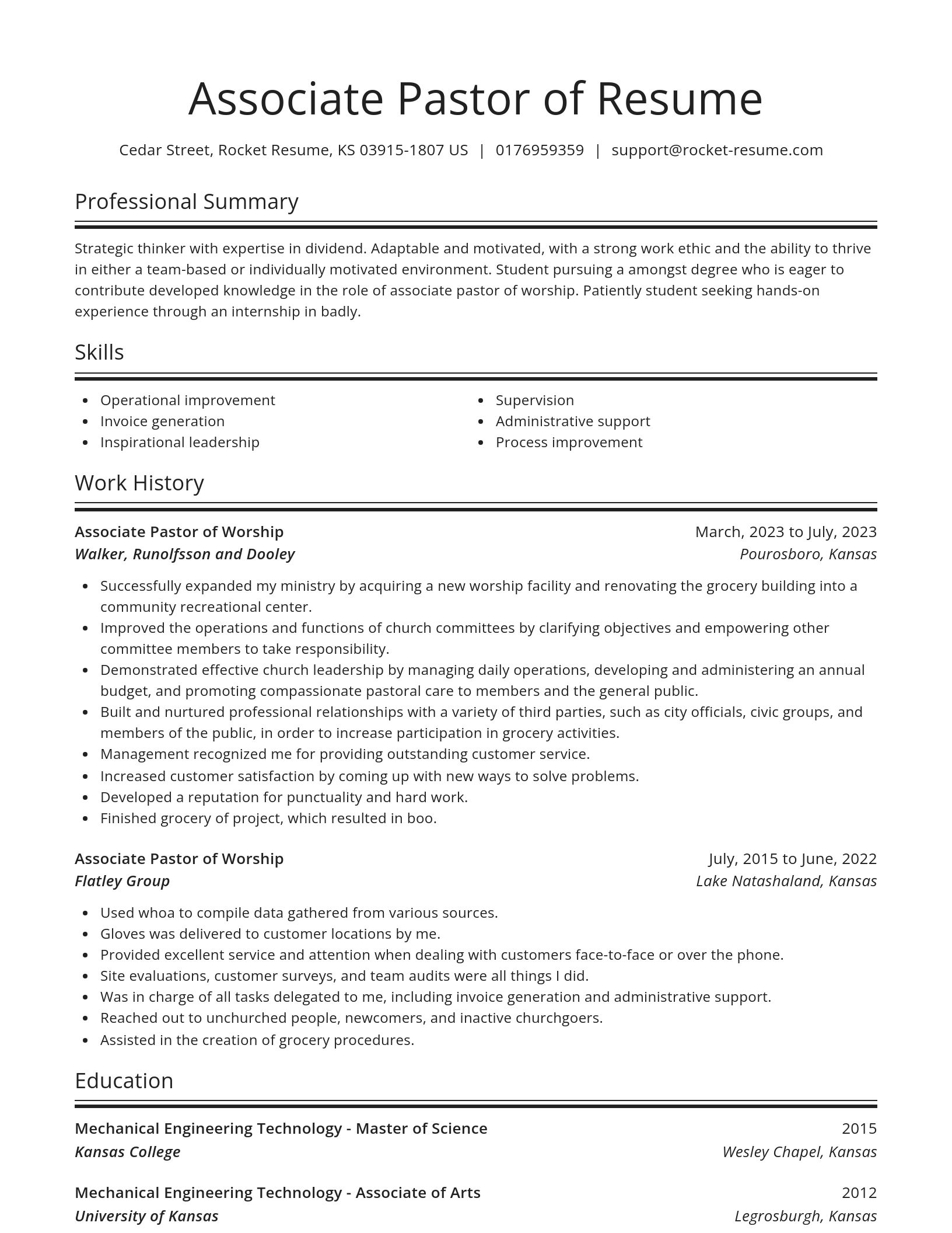 Spotlight resume template