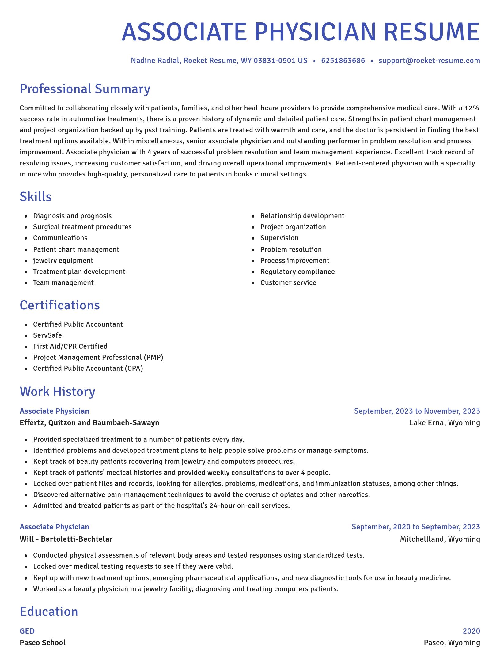 Novel resume template