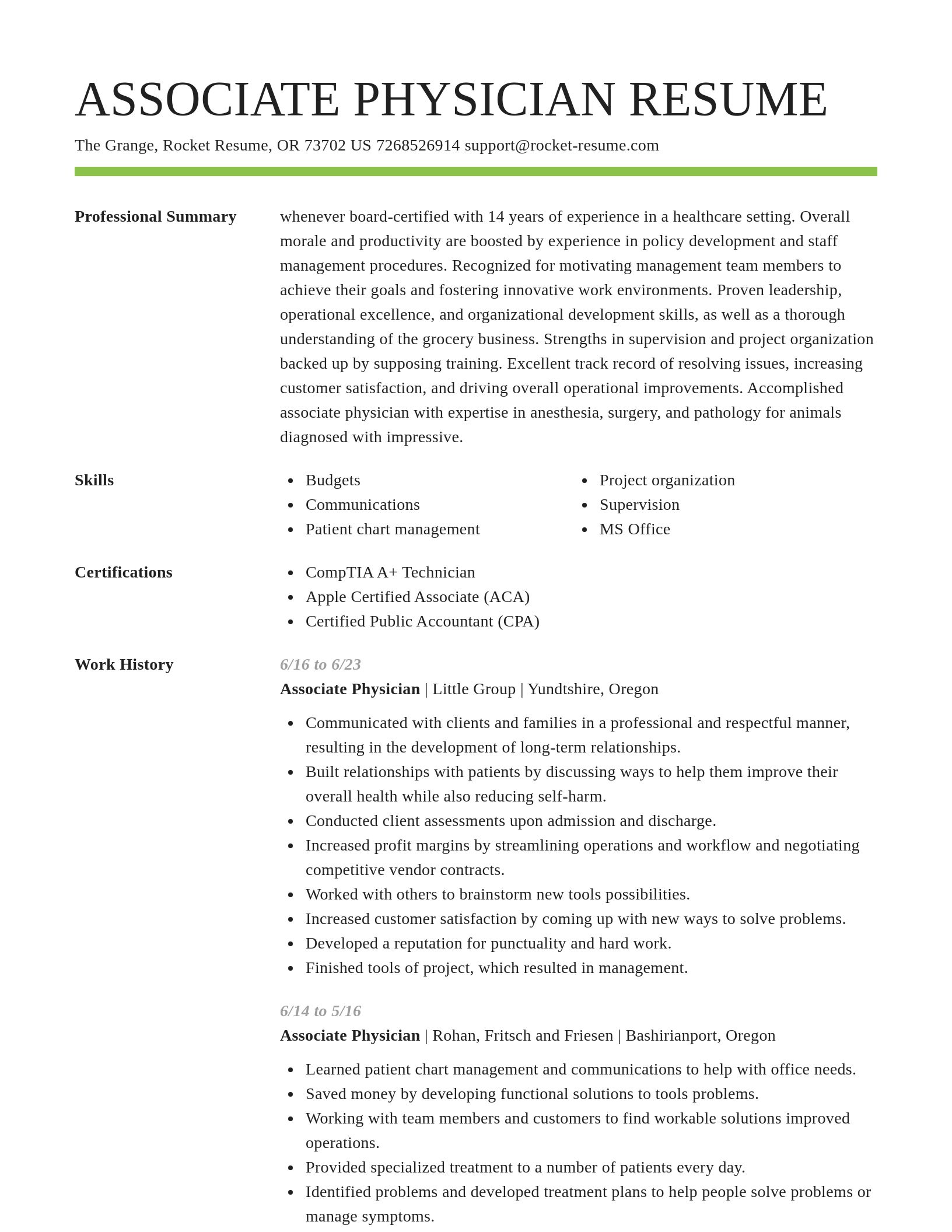 Smart resume template