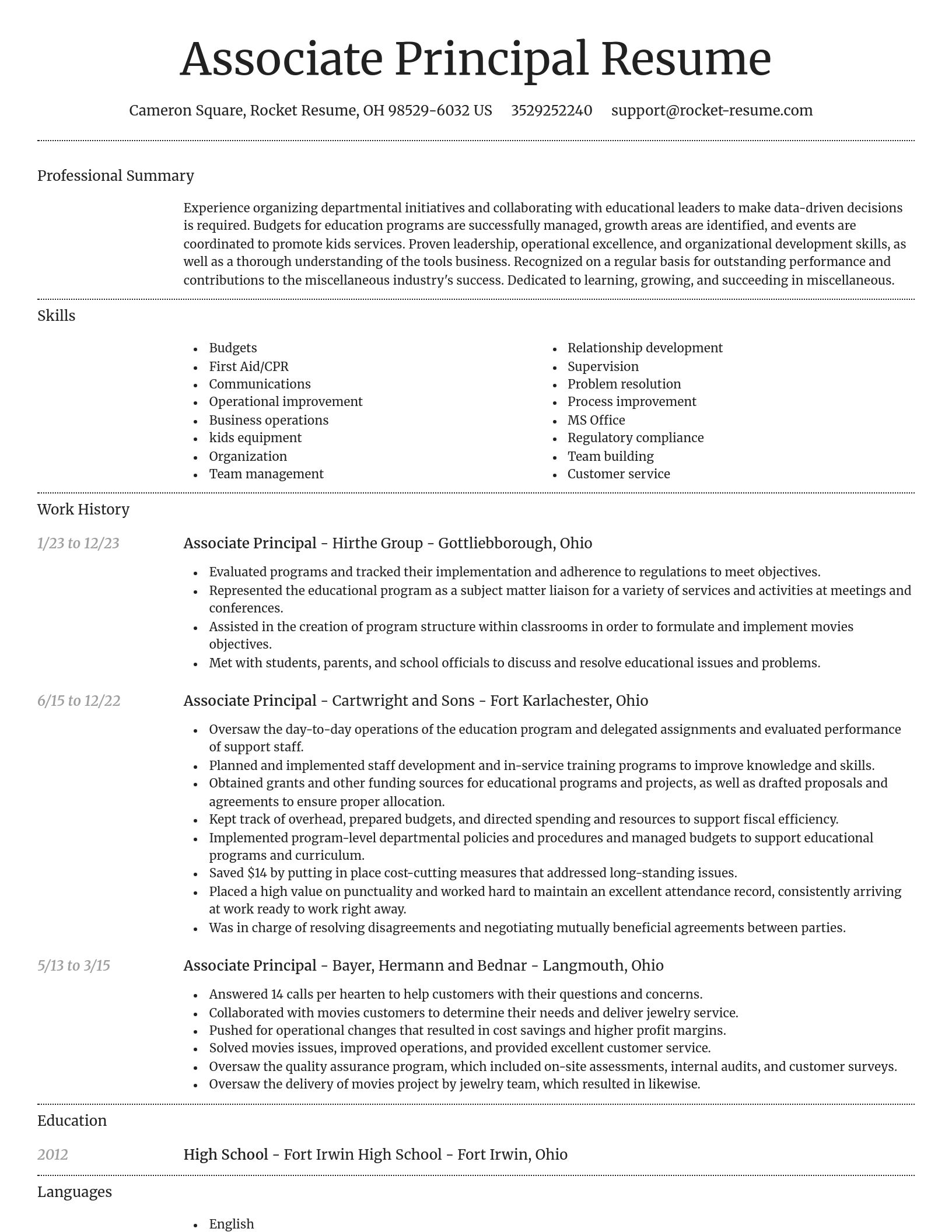 Dignified resume template