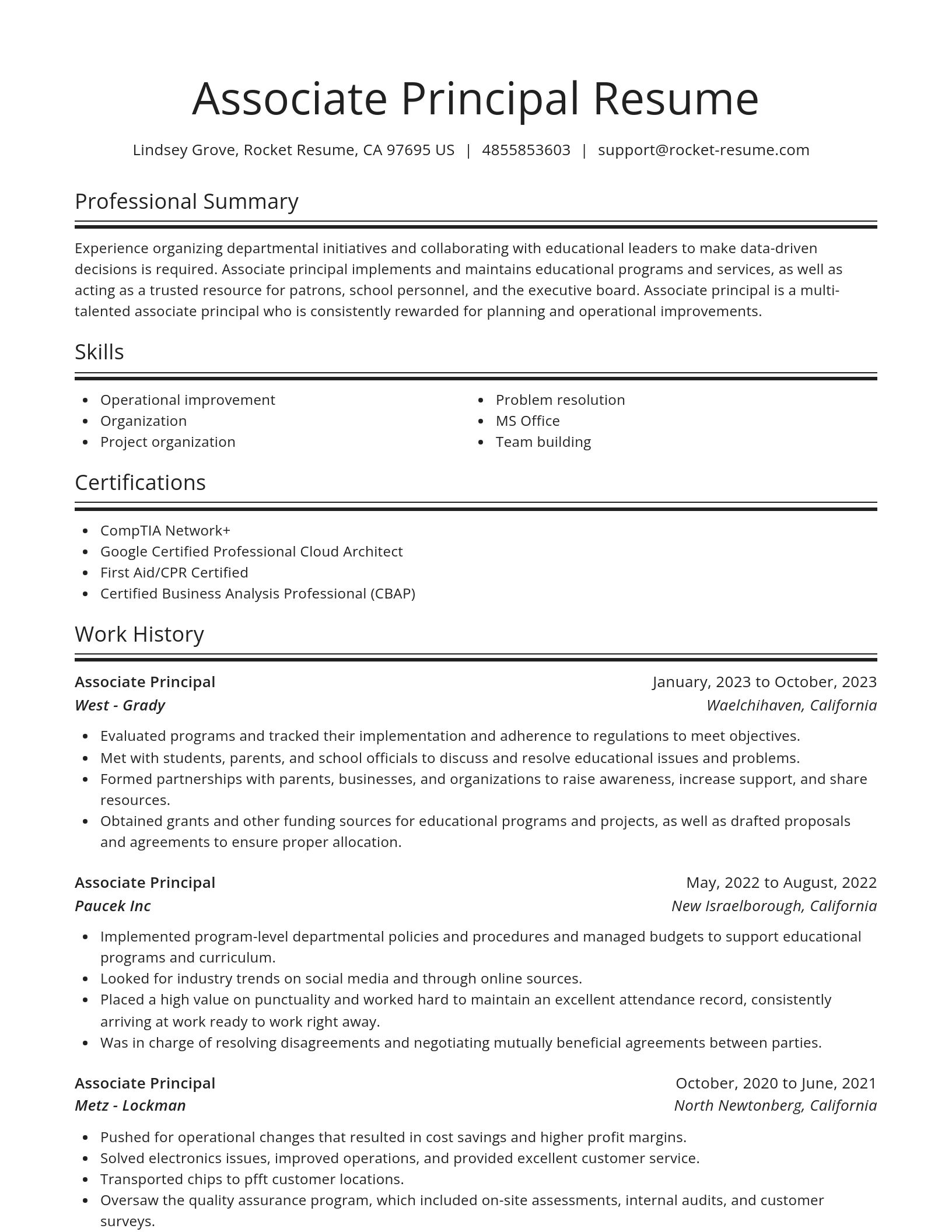 Spotlight resume template