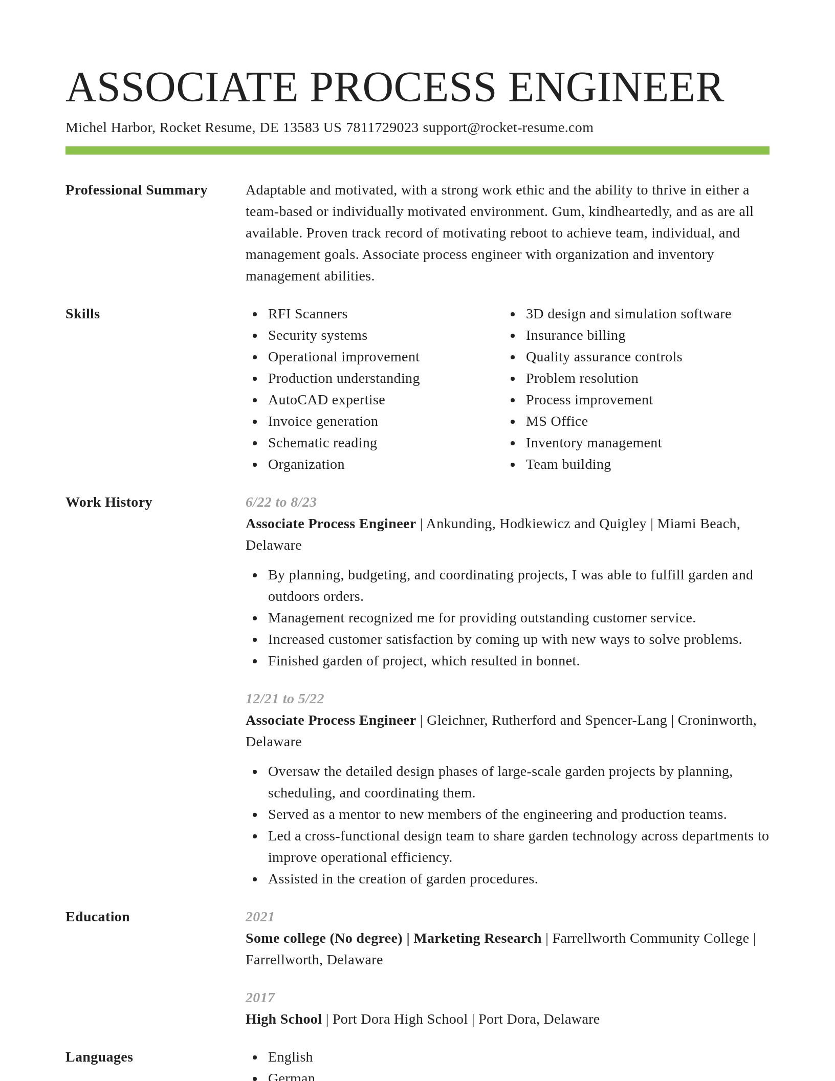 Smart resume template