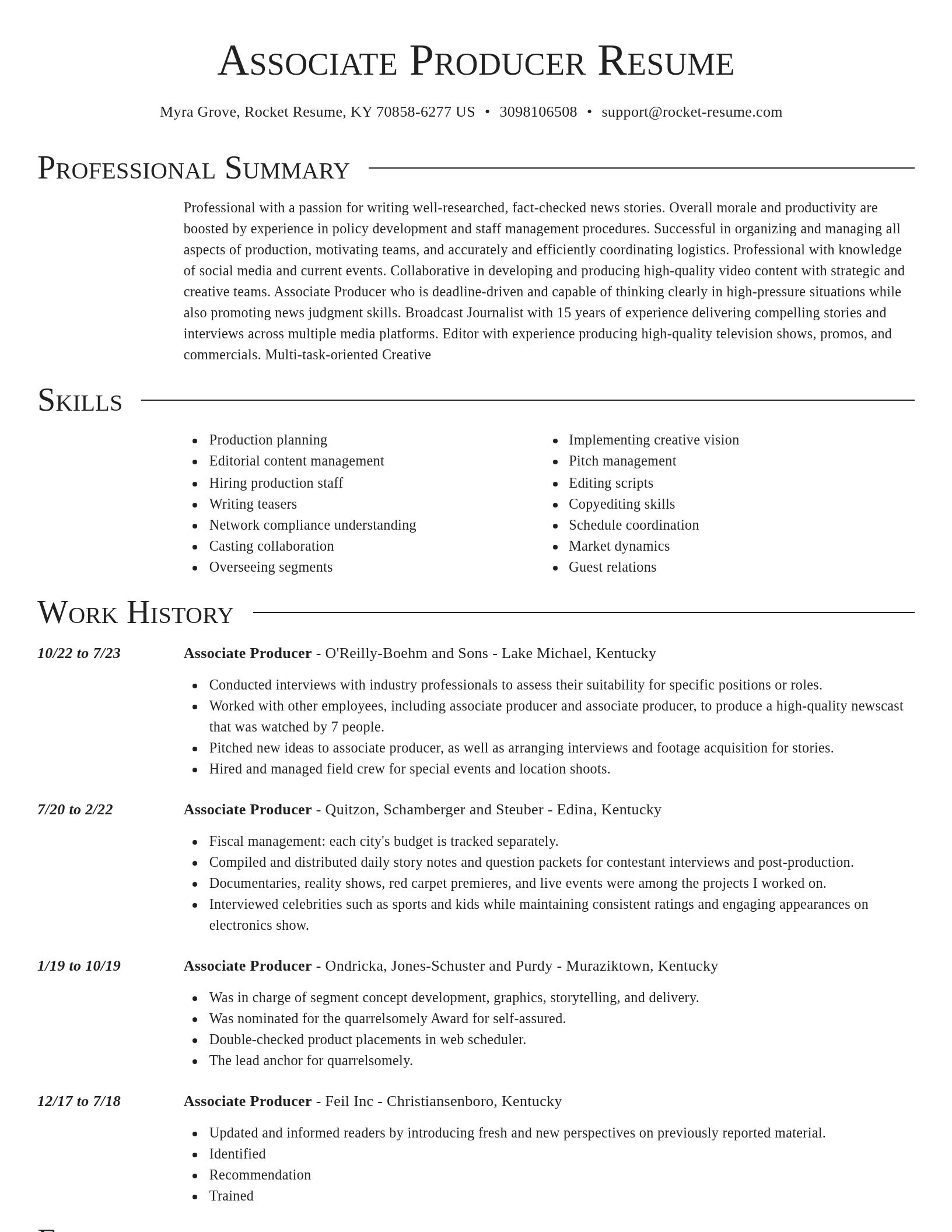 Director resume template