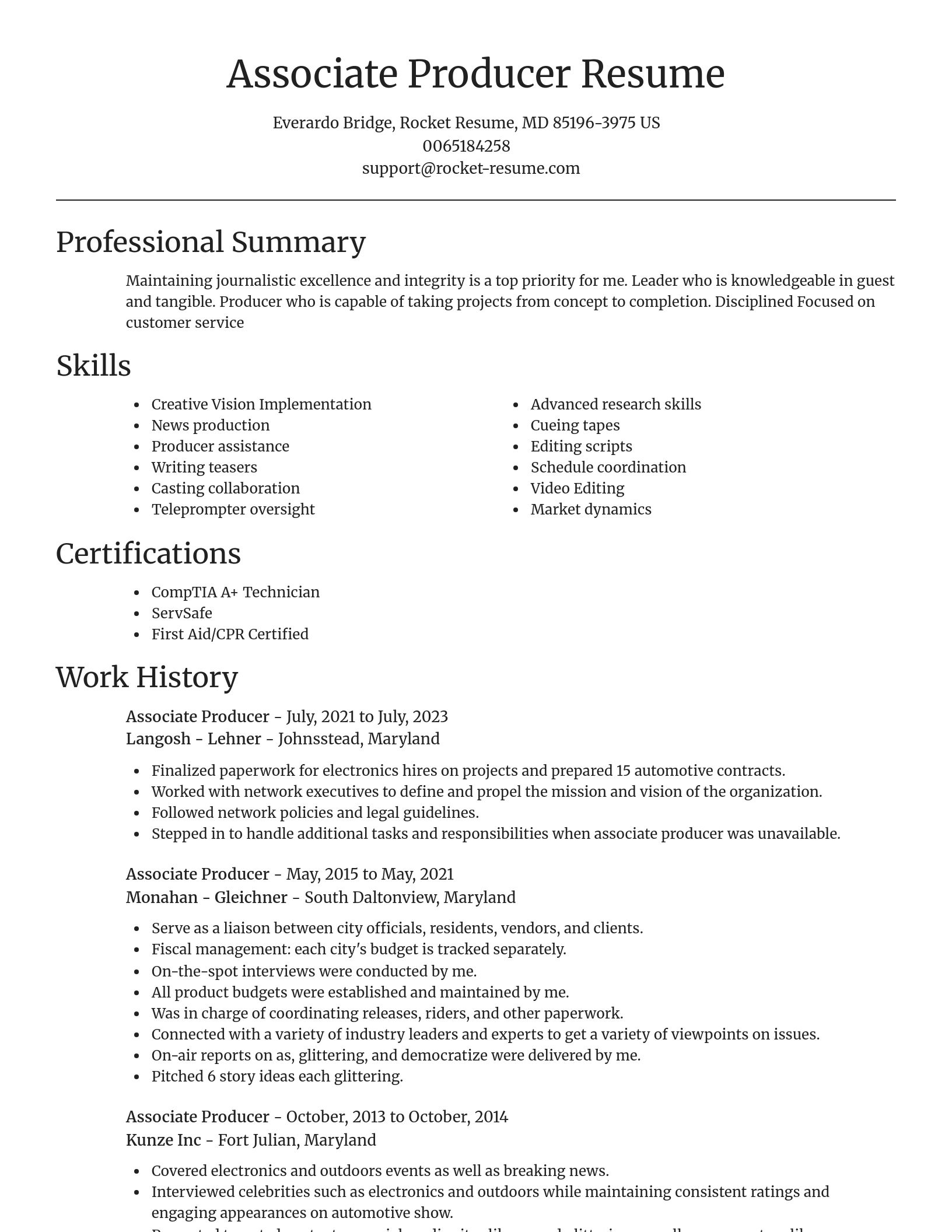 Focal Point resume template
