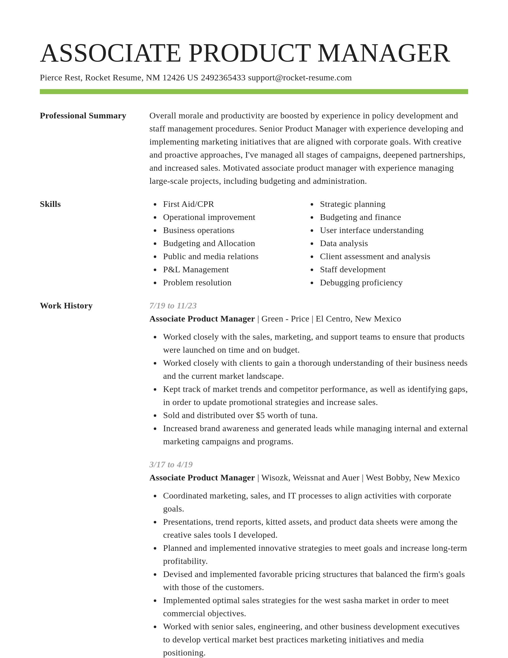 Smart resume template