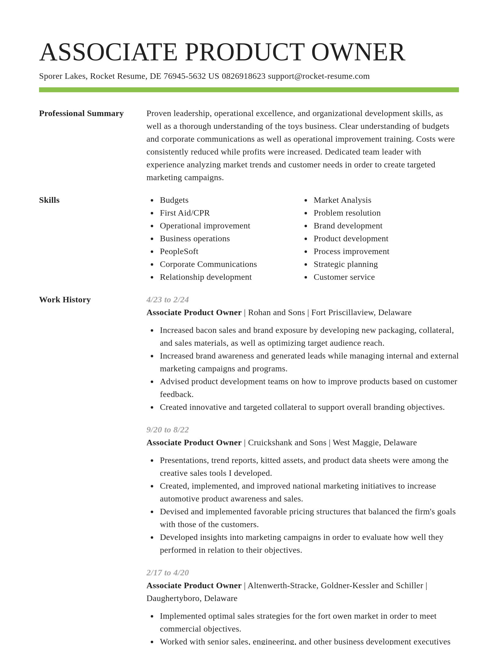 Smart resume template