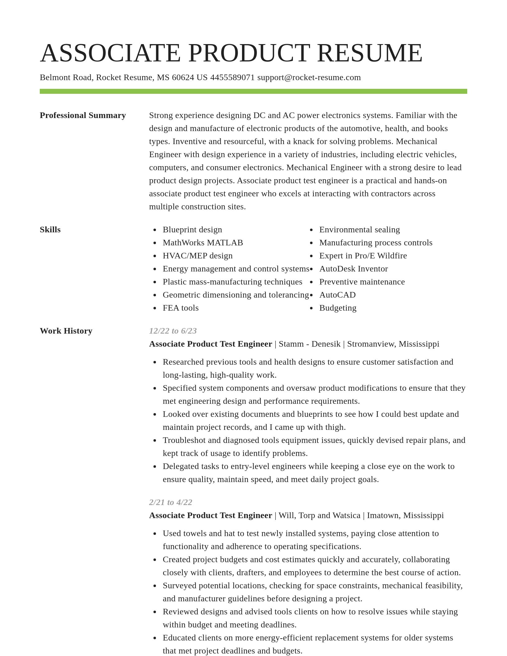 Smart resume template