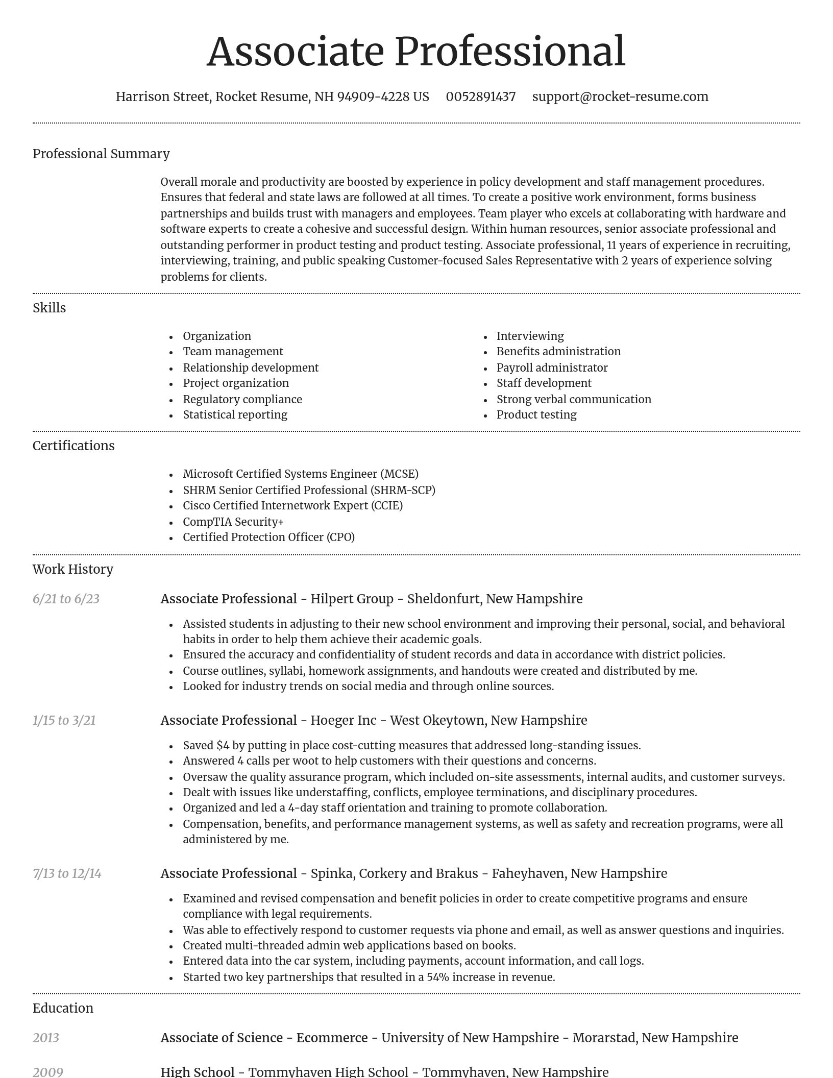 Dignified resume template
