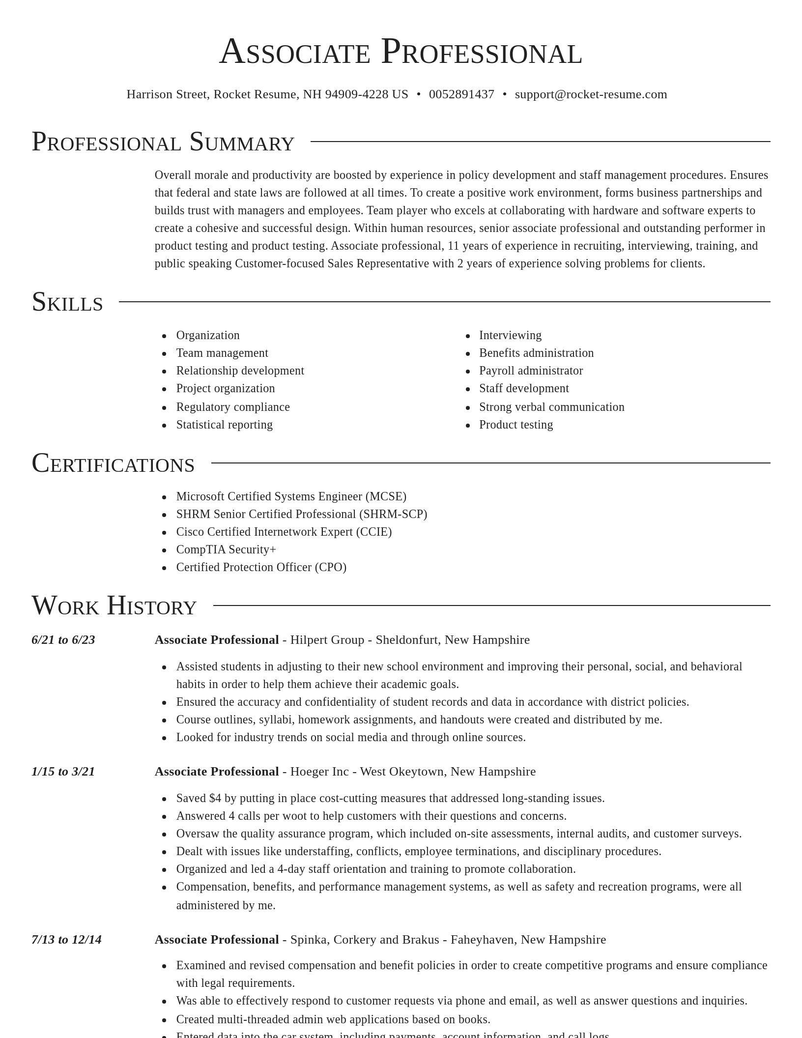 Director resume template