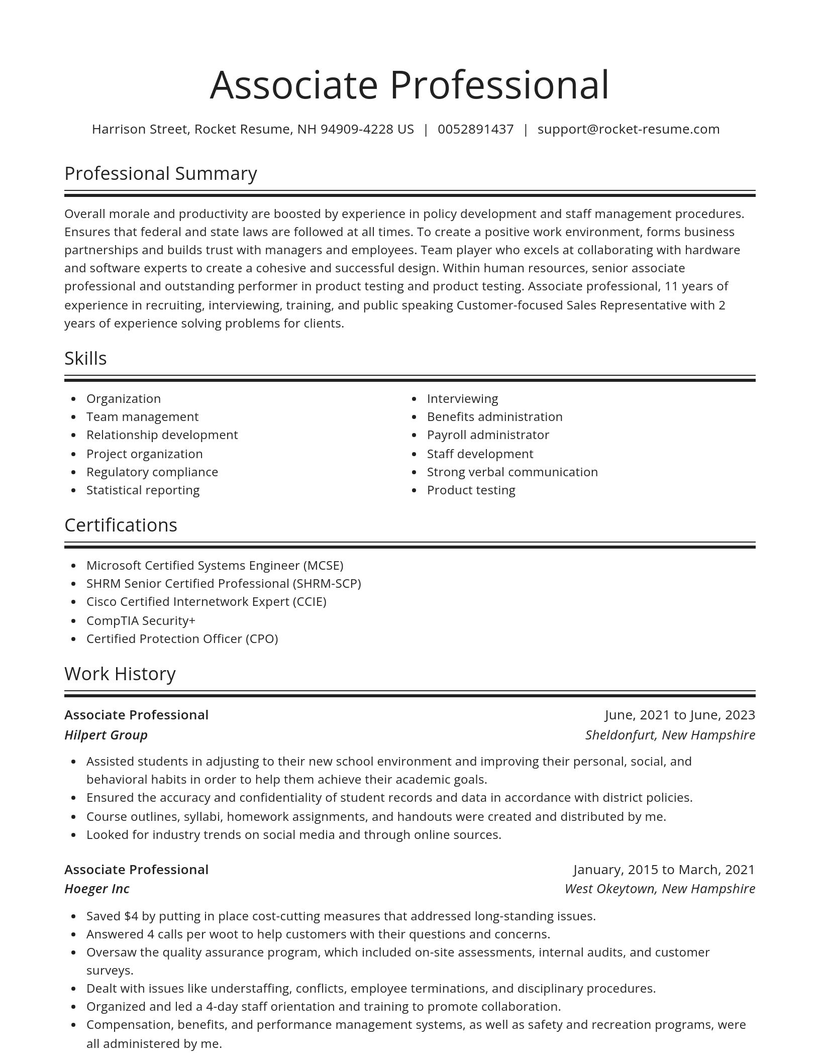 Spotlight resume template