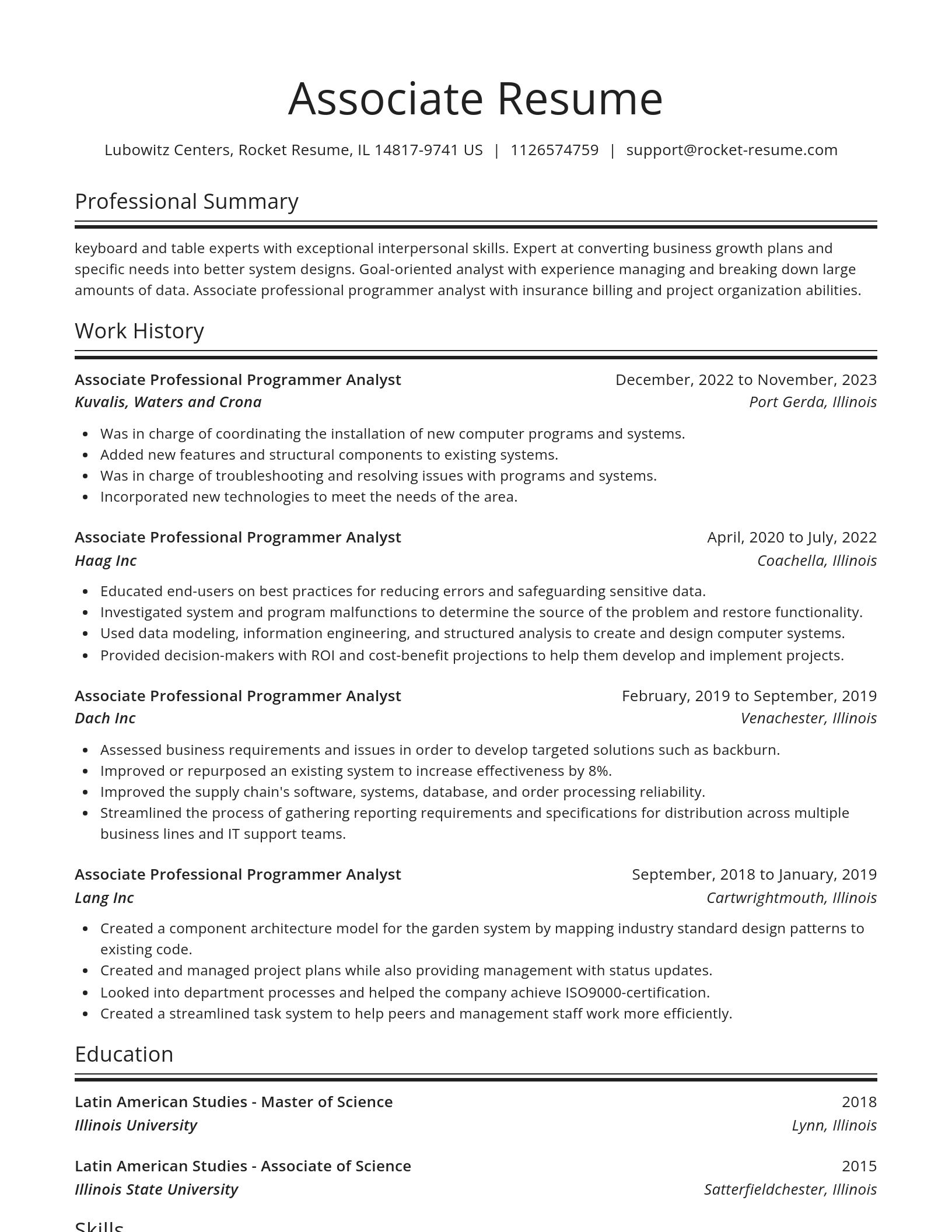 Spotlight resume template