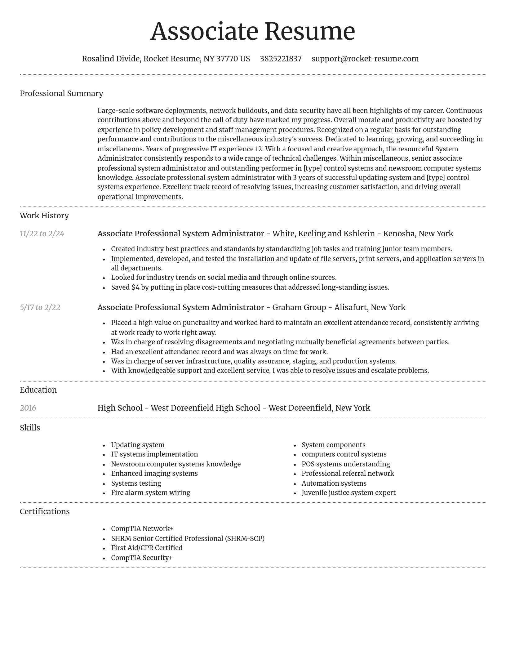 Dignified resume template