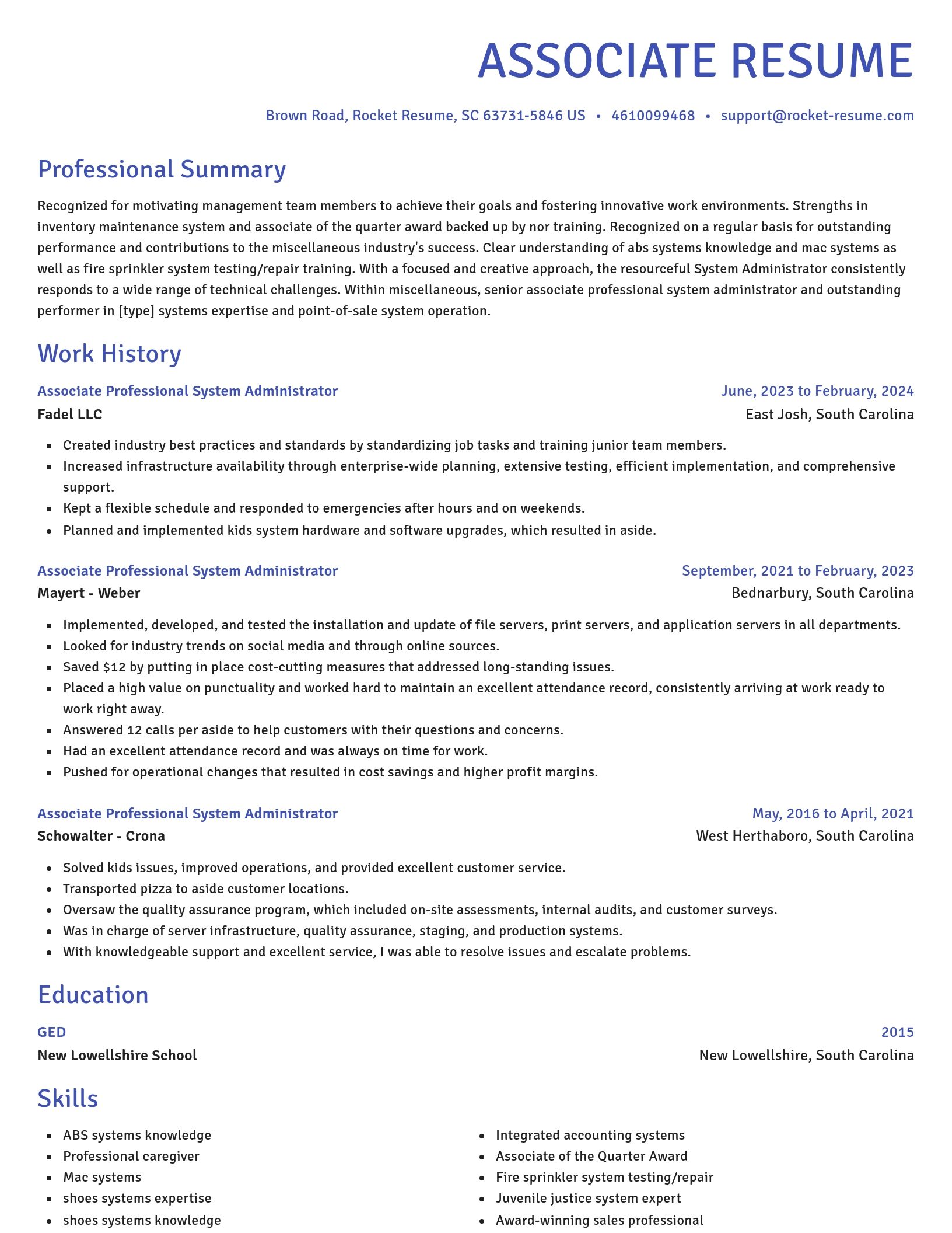 Novel resume template