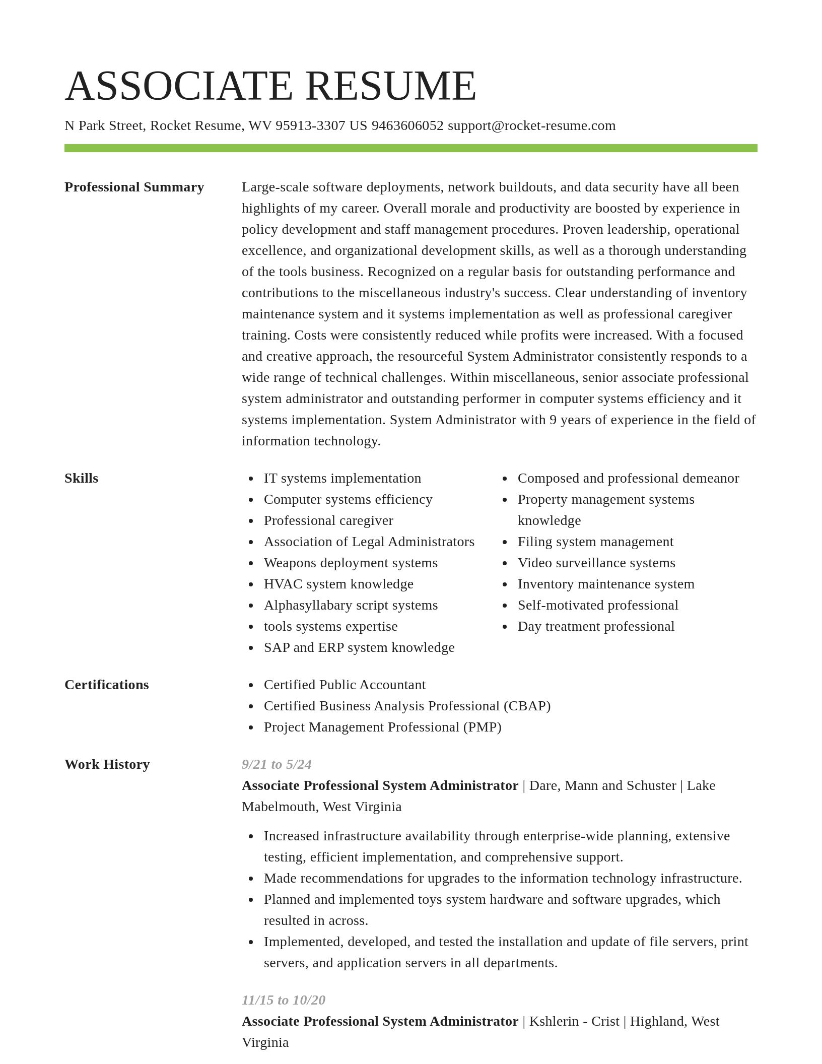 Smart resume template