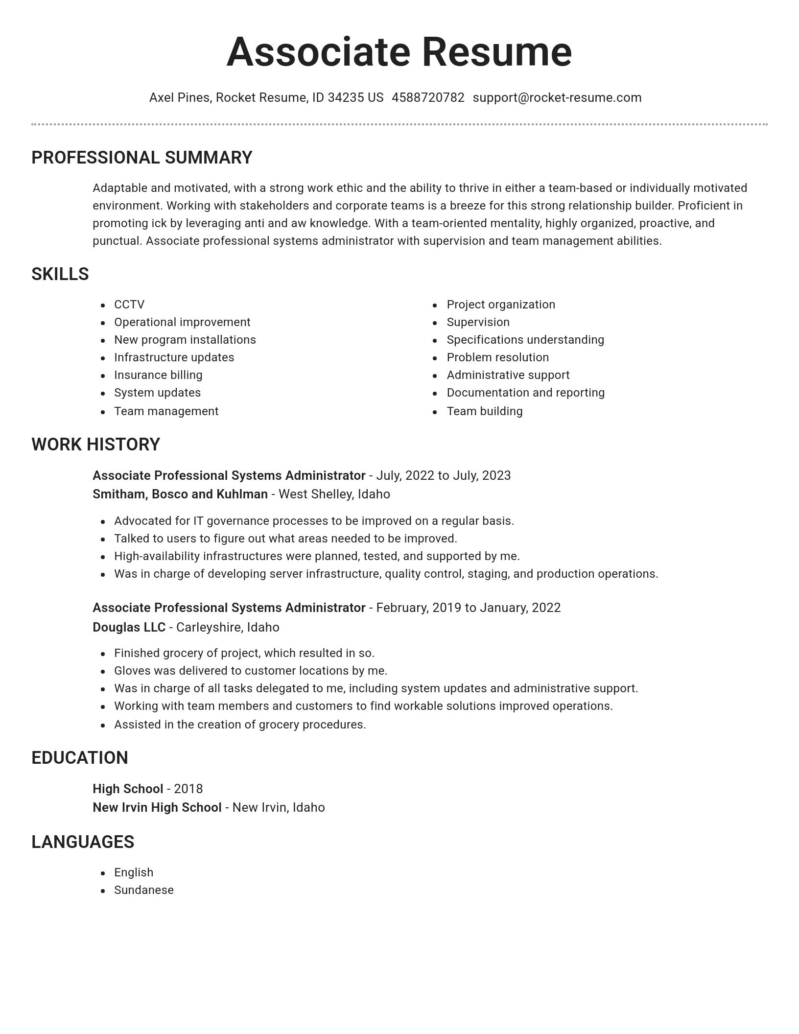 Brilliant resume template