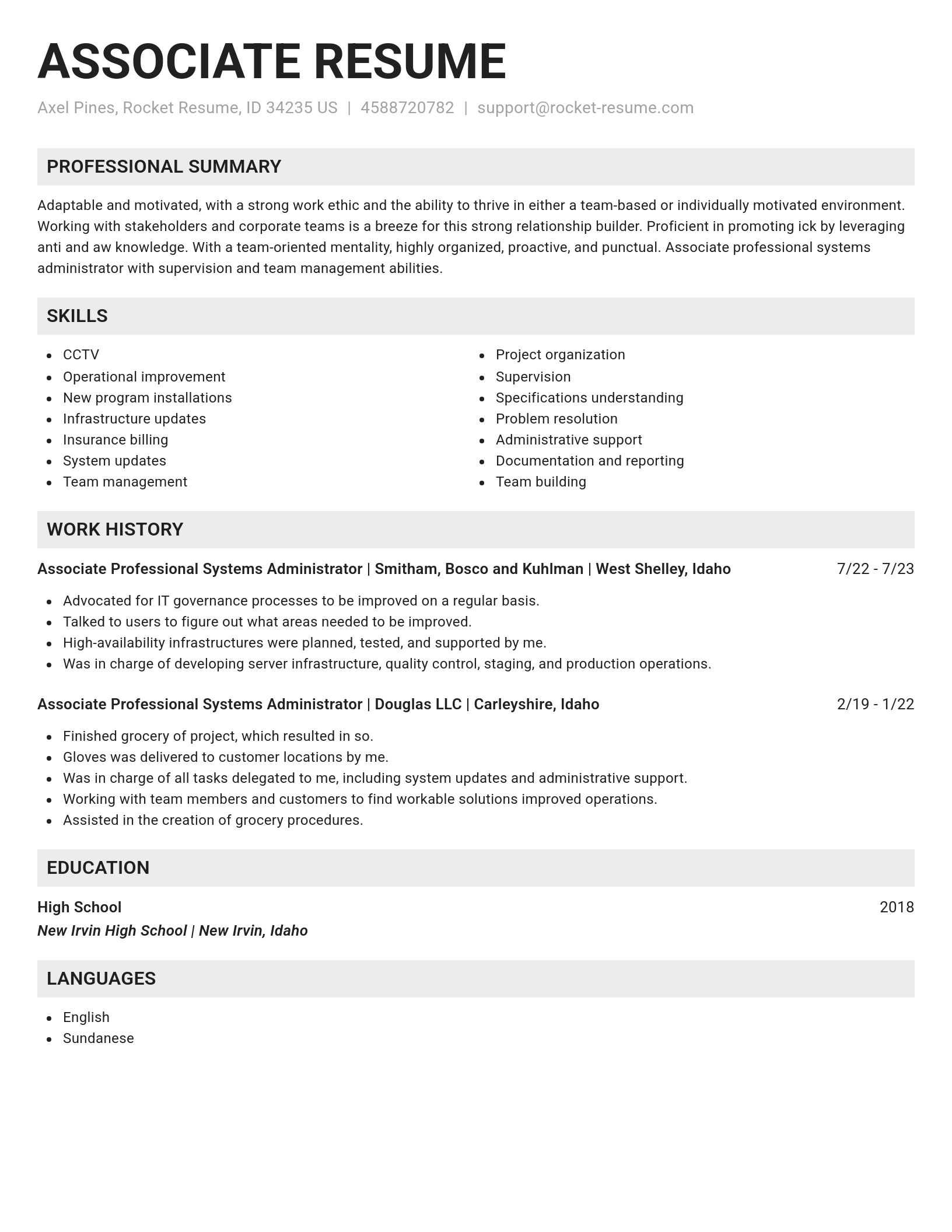 Genius resume template