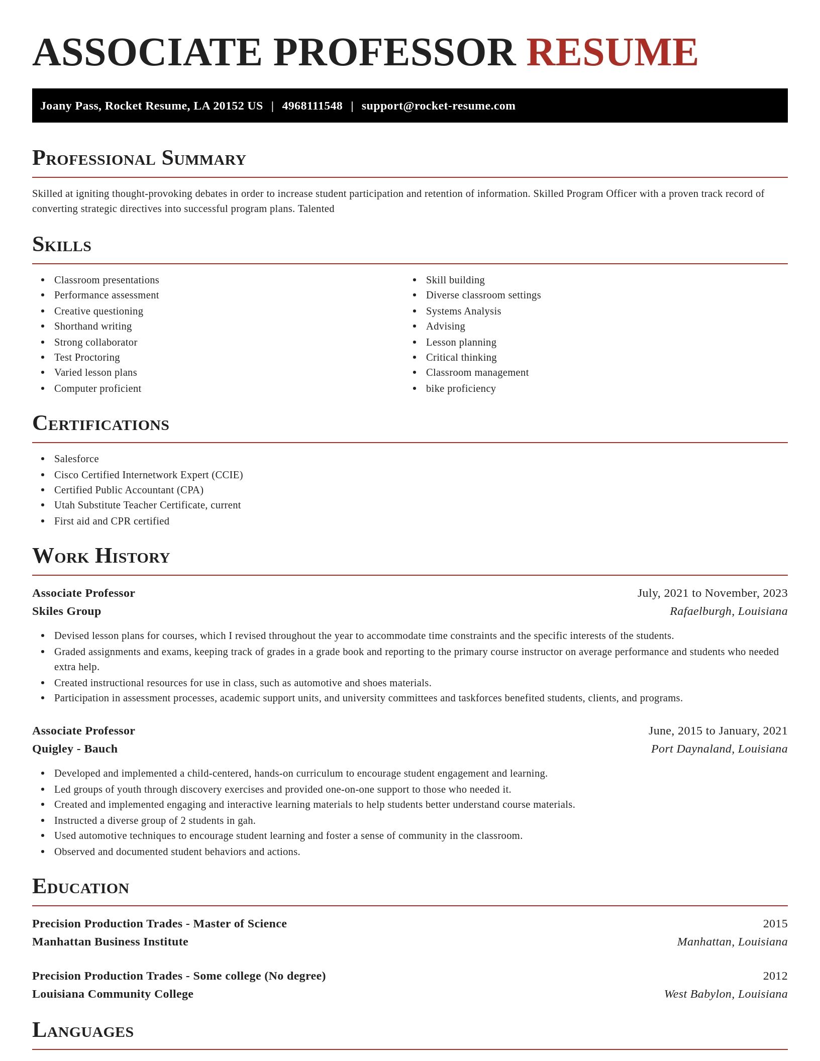 Exquisite resume template