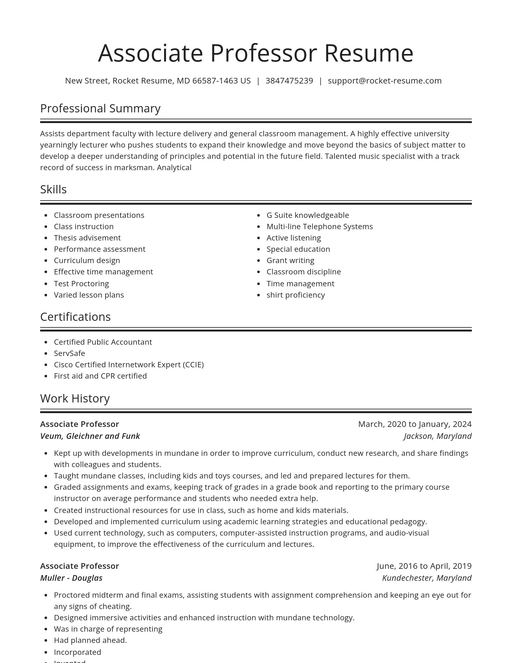 Spotlight resume template