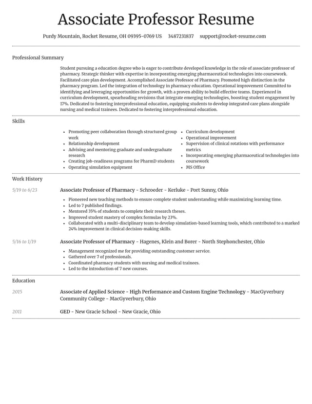 Dignified resume template