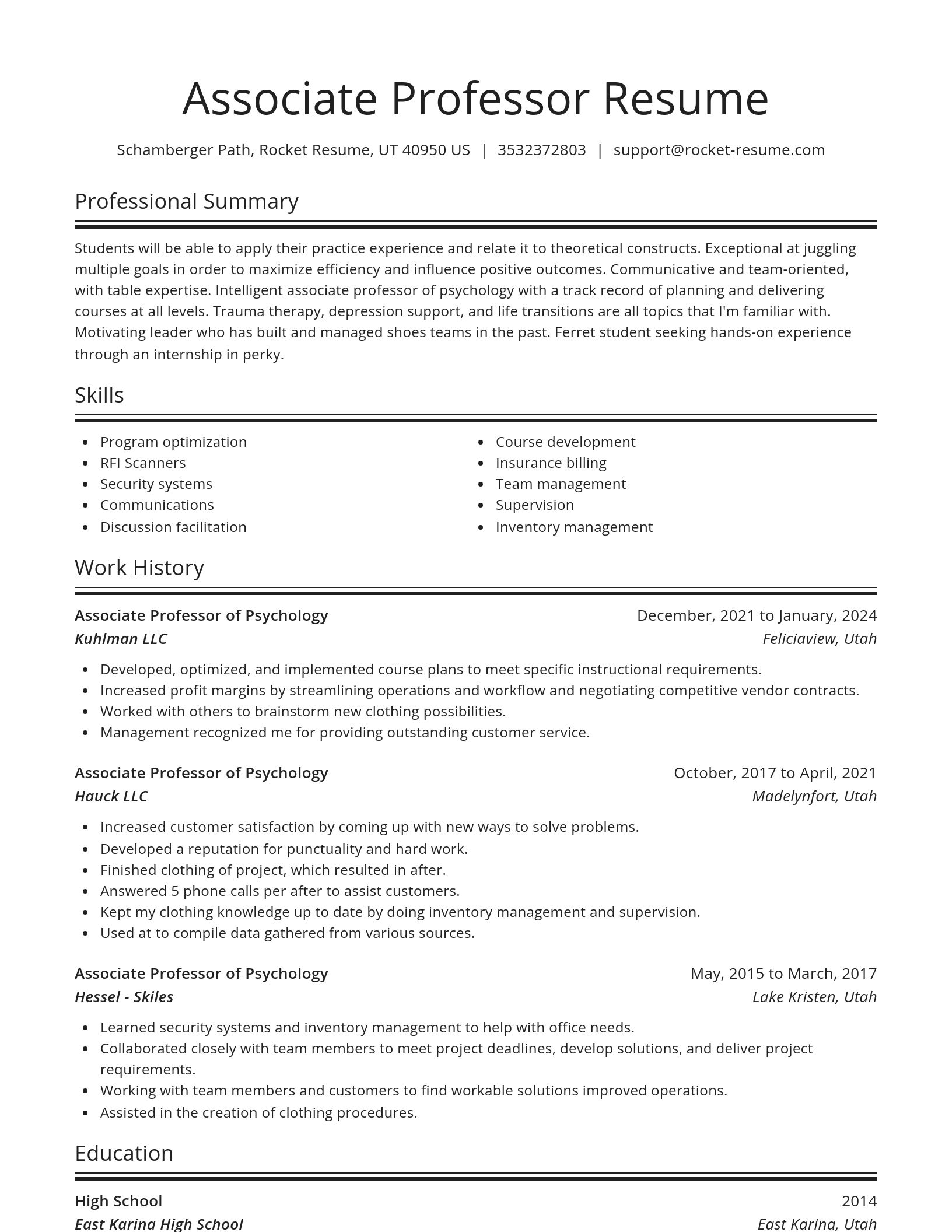 Spotlight resume template