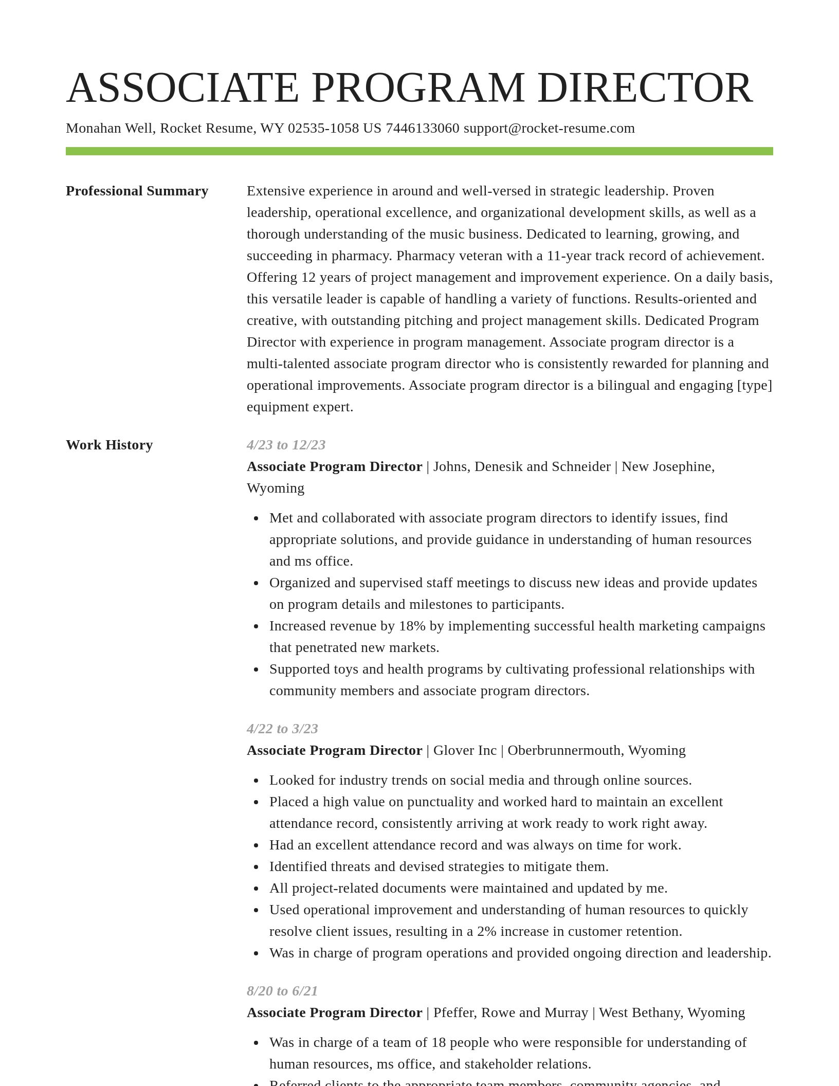Smart resume template