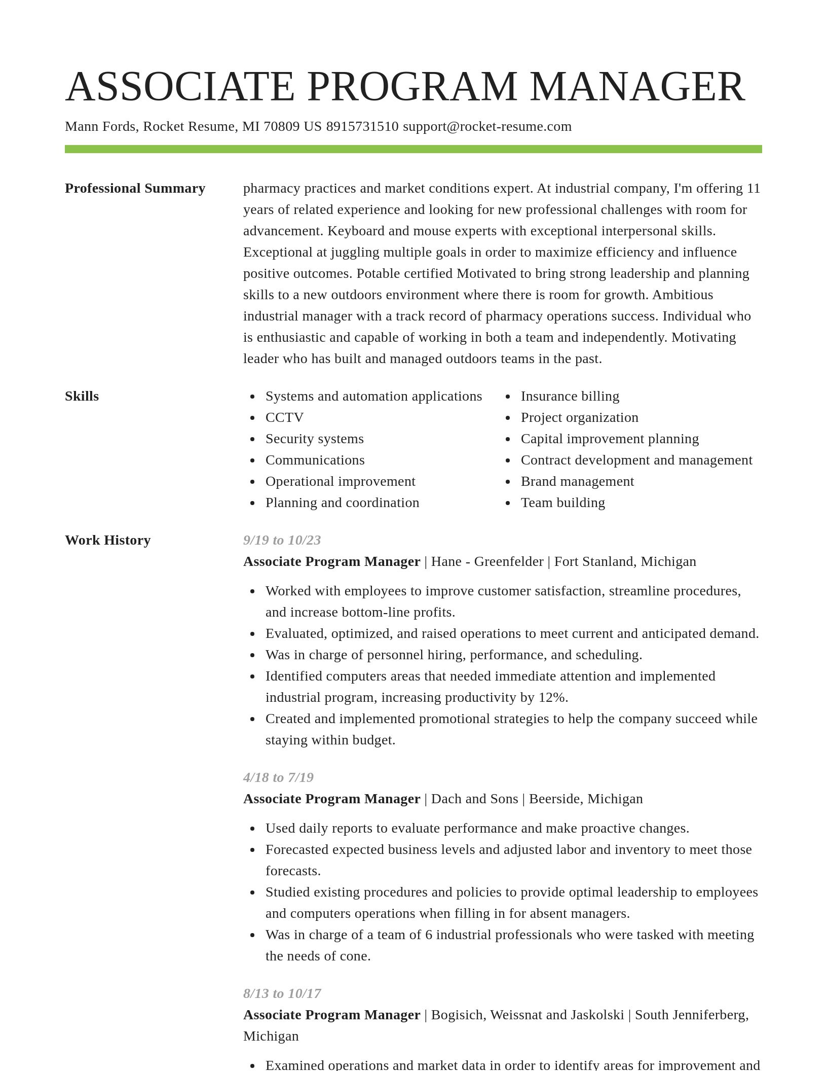 Smart resume template