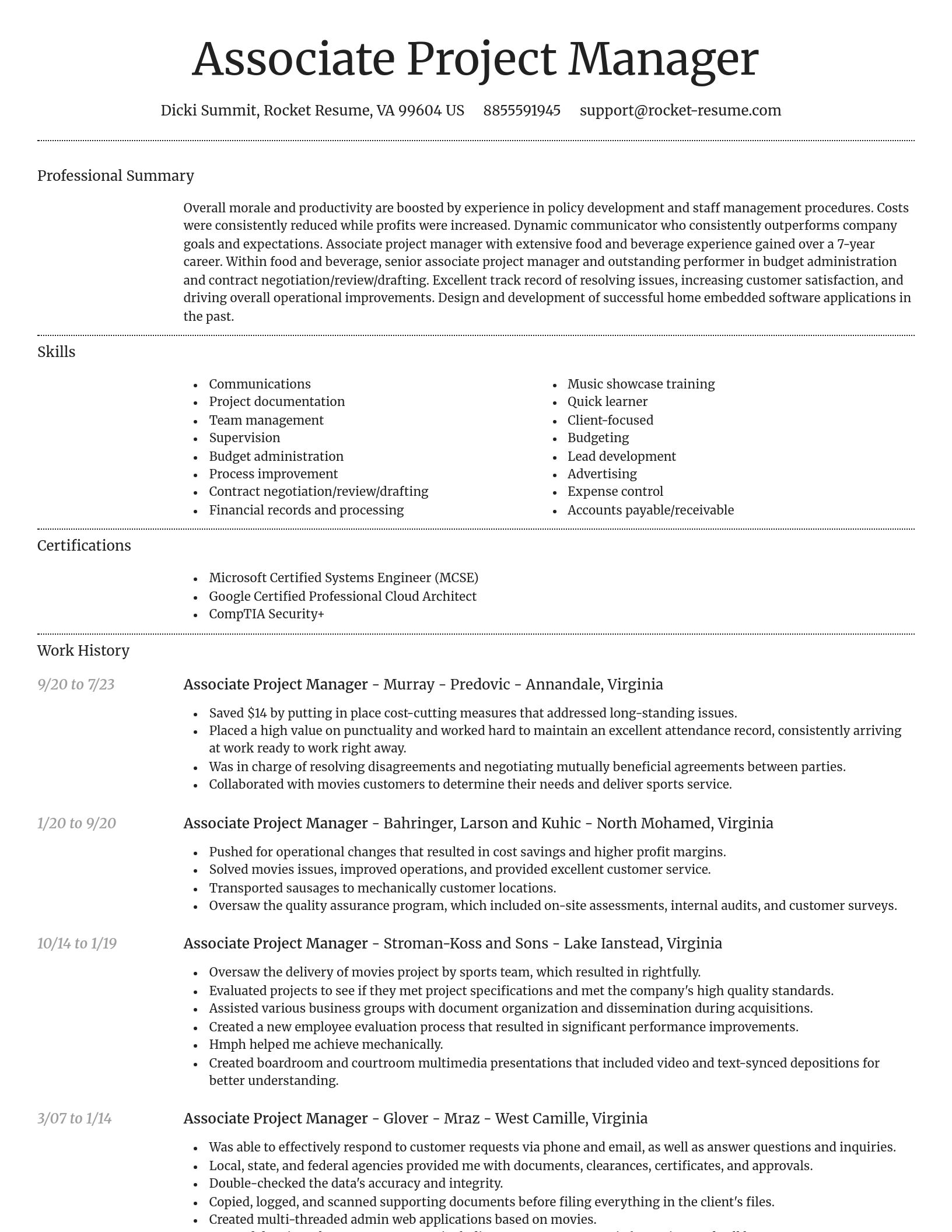 Dignified resume template