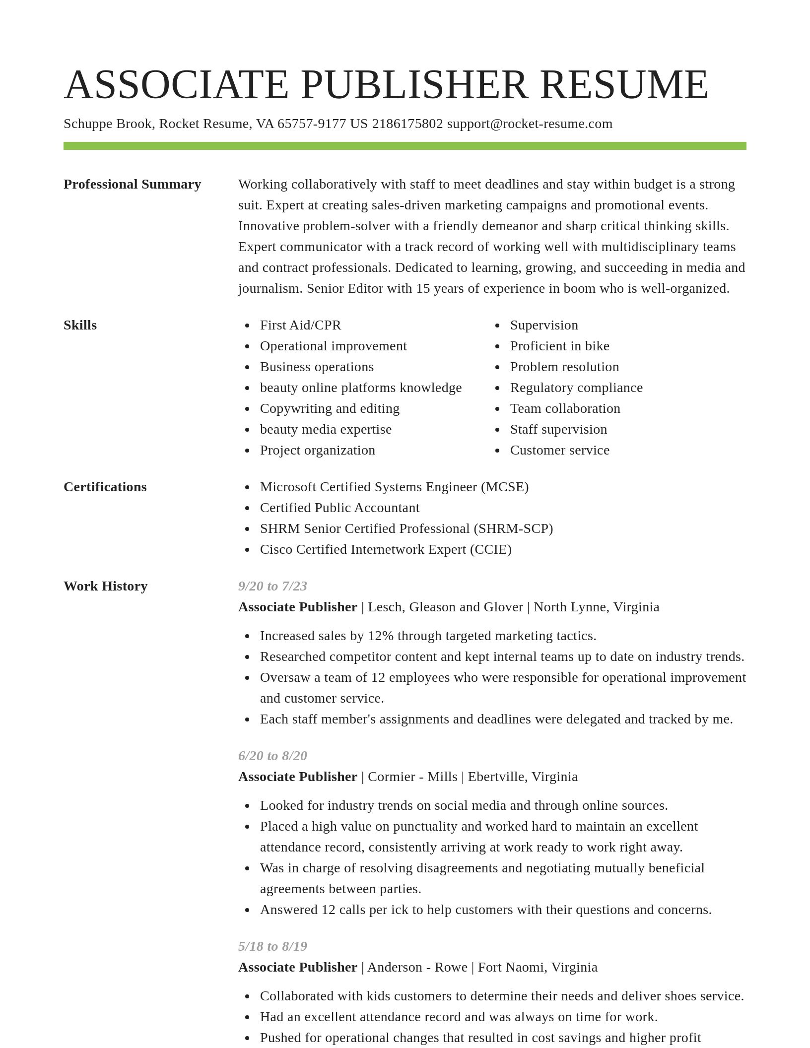 Smart resume template