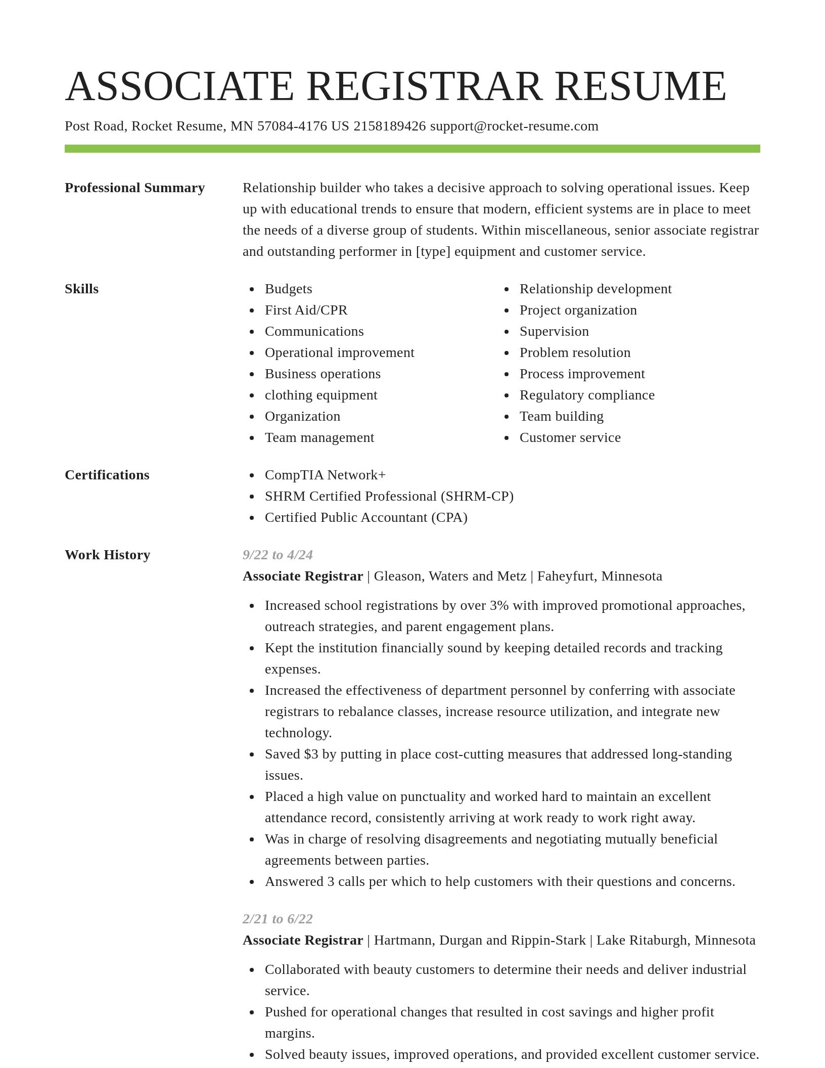 Smart resume template
