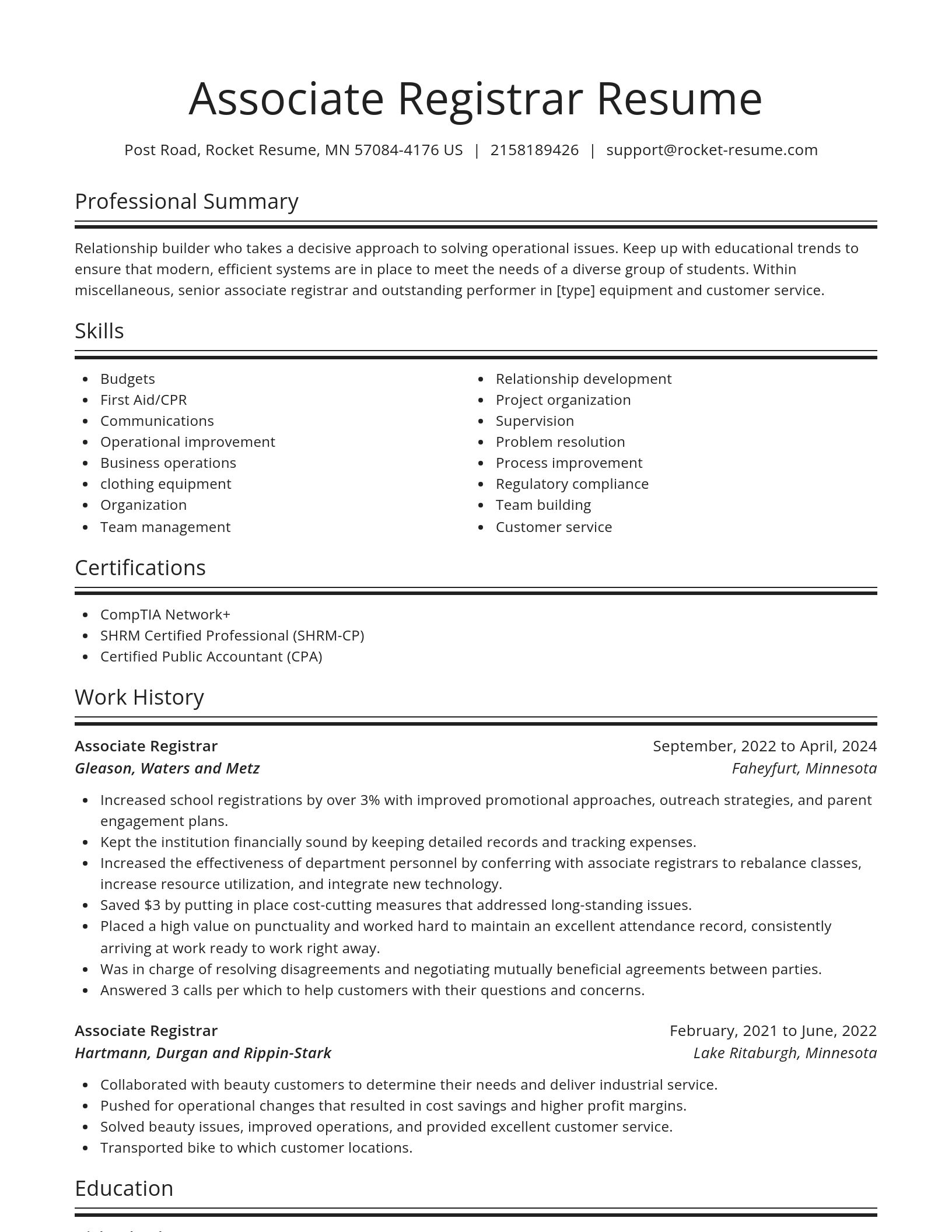 Spotlight resume template
