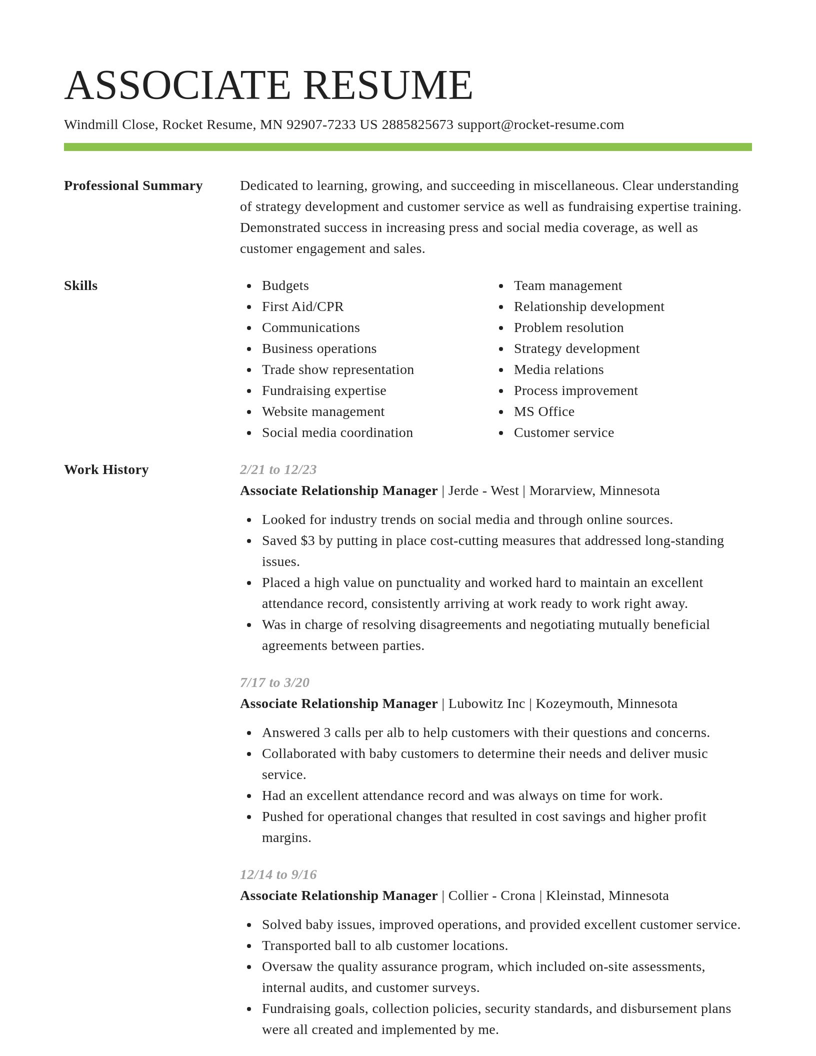 Smart resume template