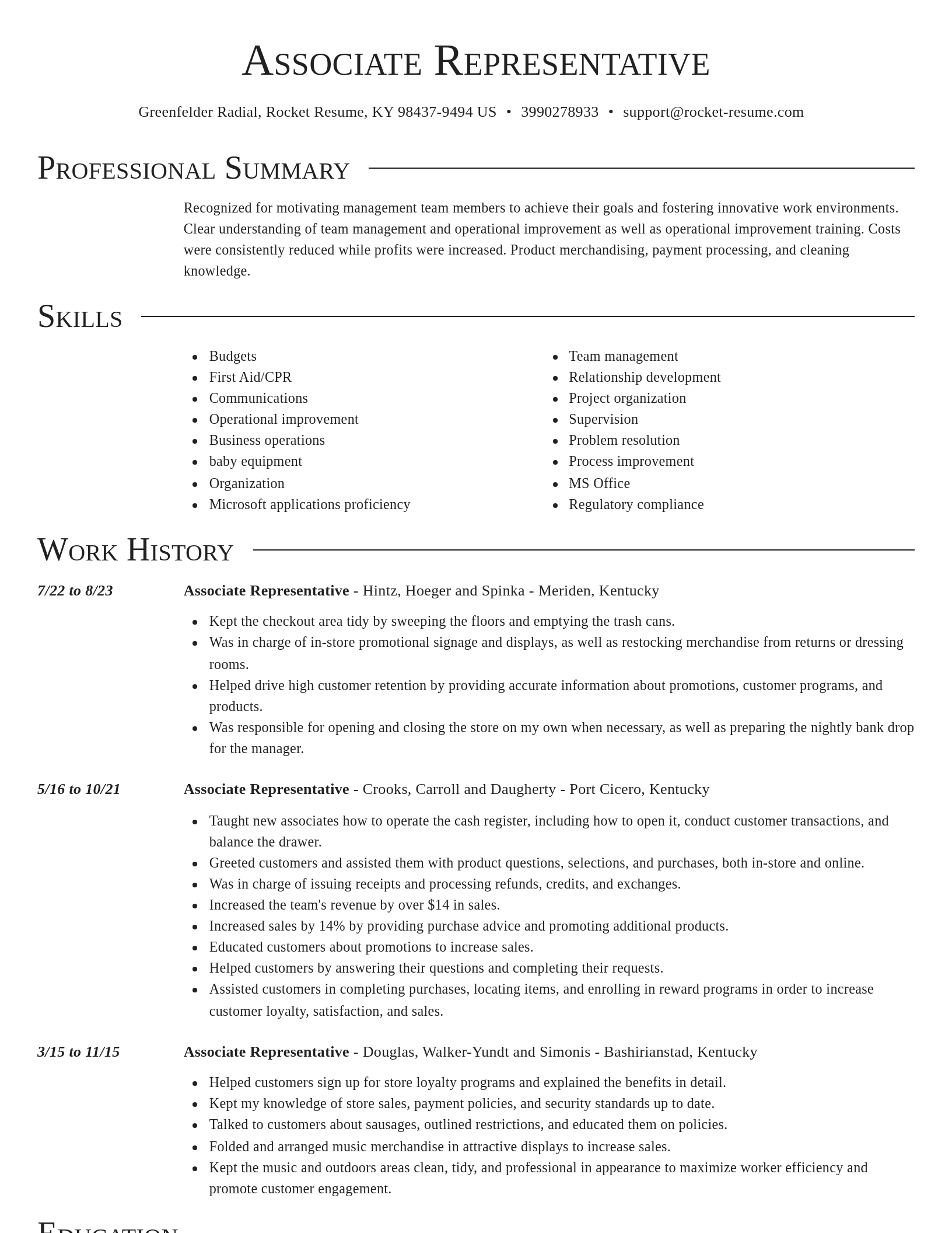 Director resume template