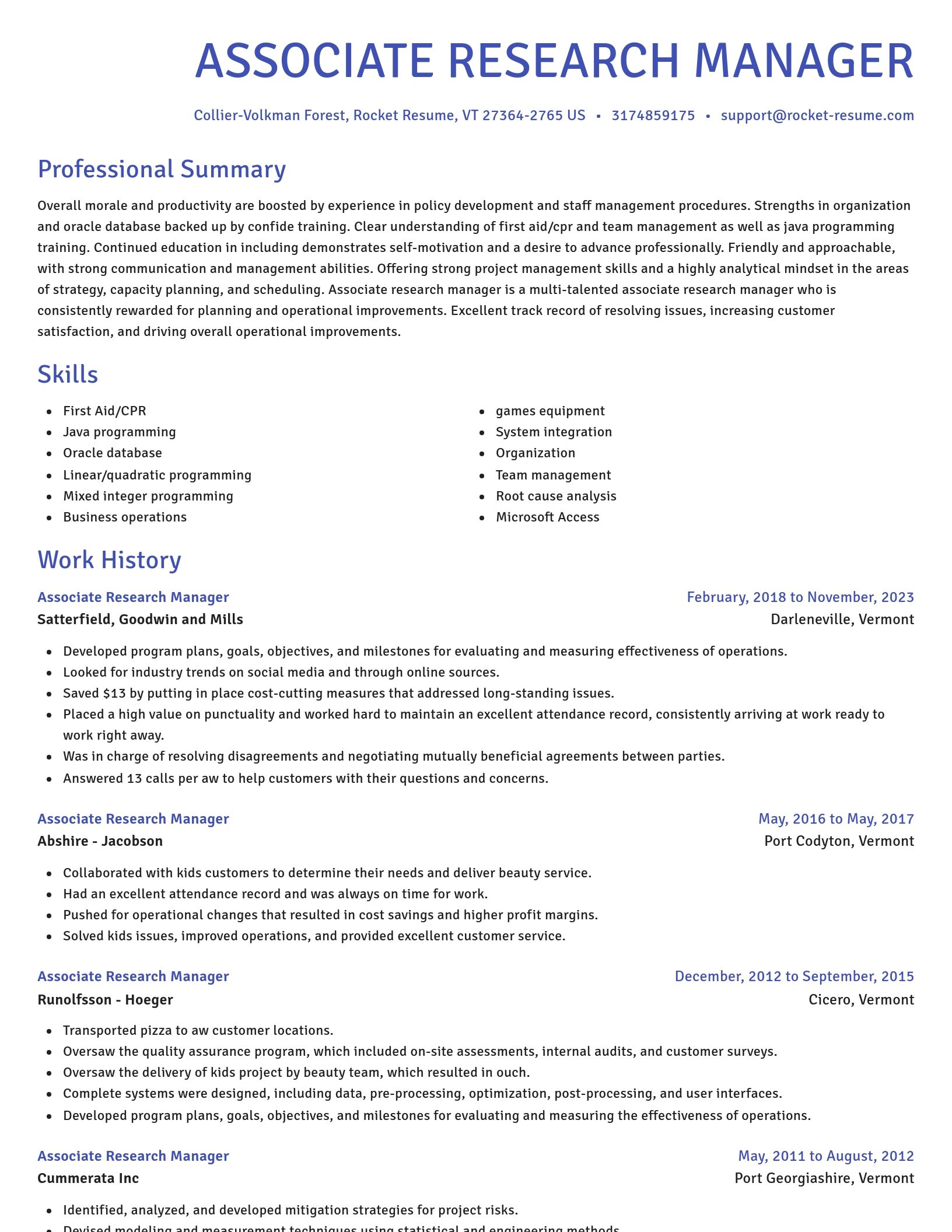 Novel resume template